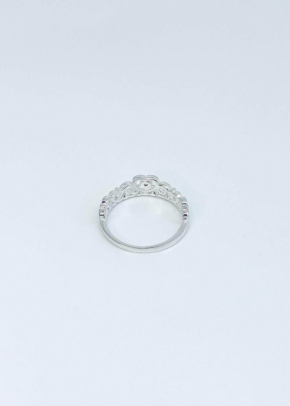 Anillo corona circón en plata italiana 925-2