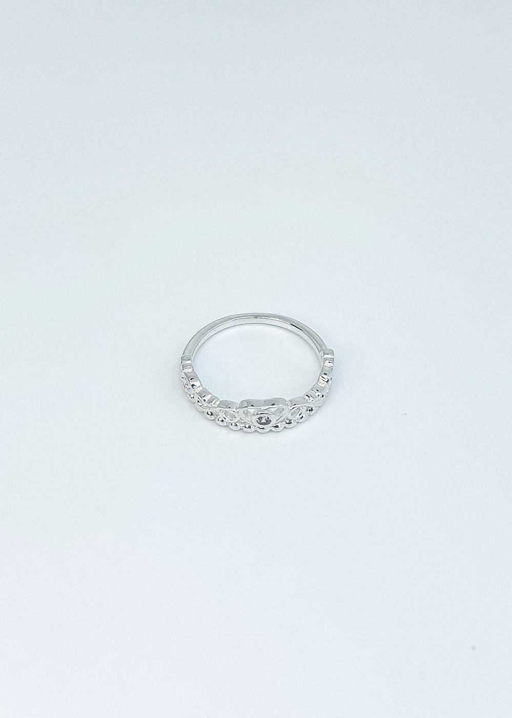 Anillo corona circón en plata italiana 925-4