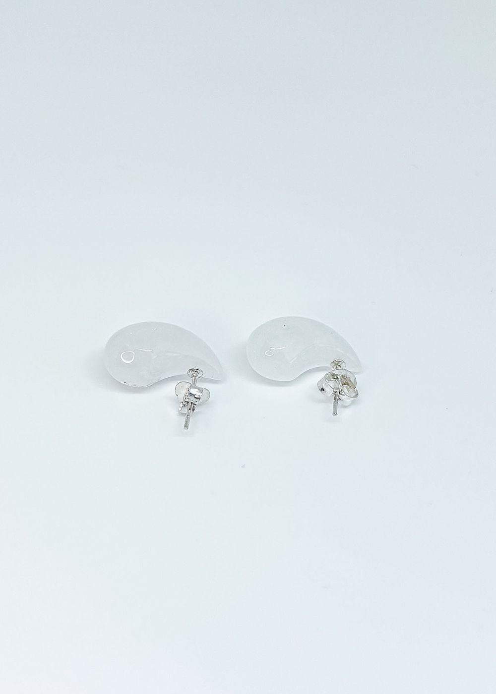 Aros gota cuarzo en plata italiana 925-2