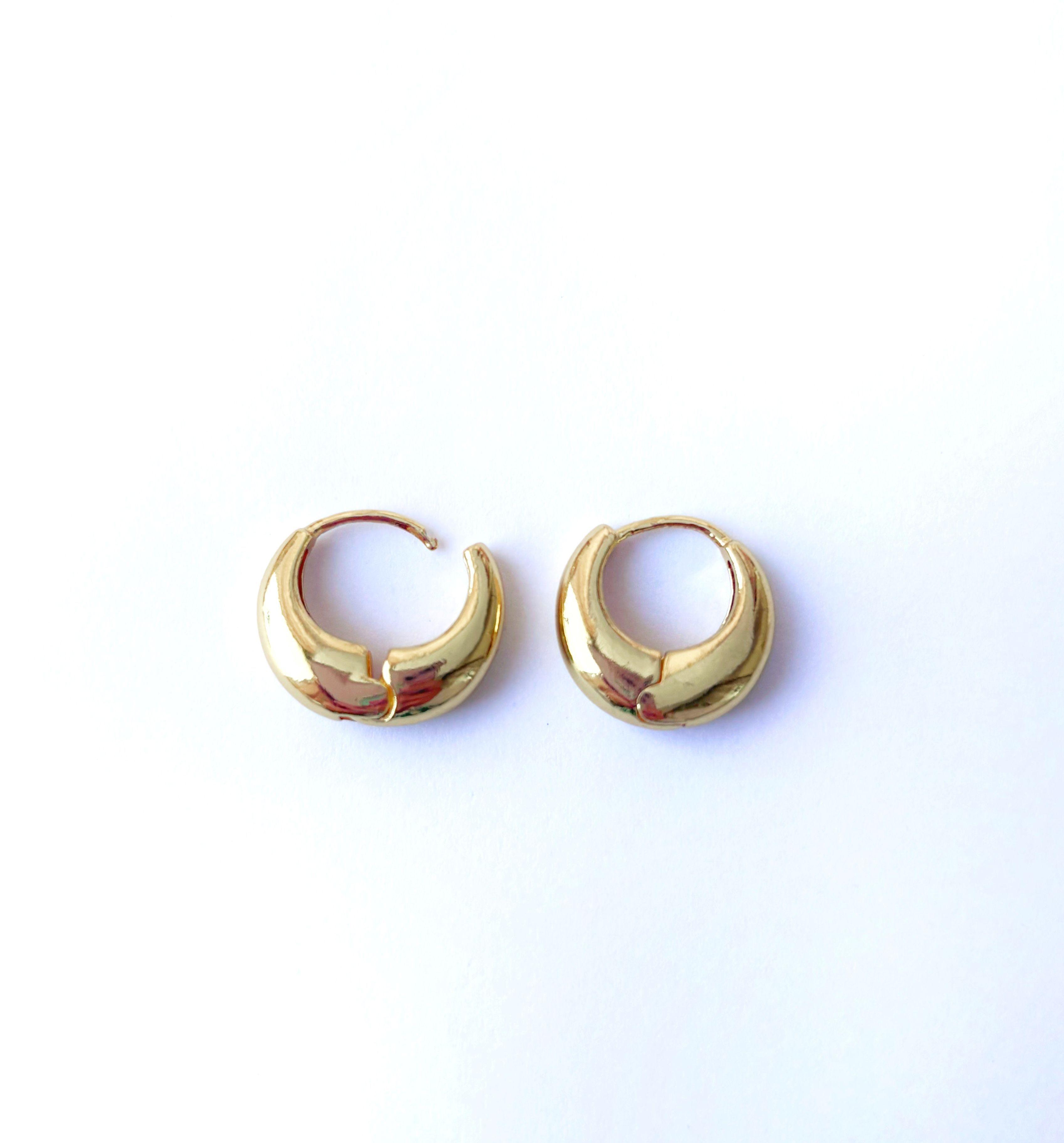 Argollas gruesas lisas peque as oro laminado-2