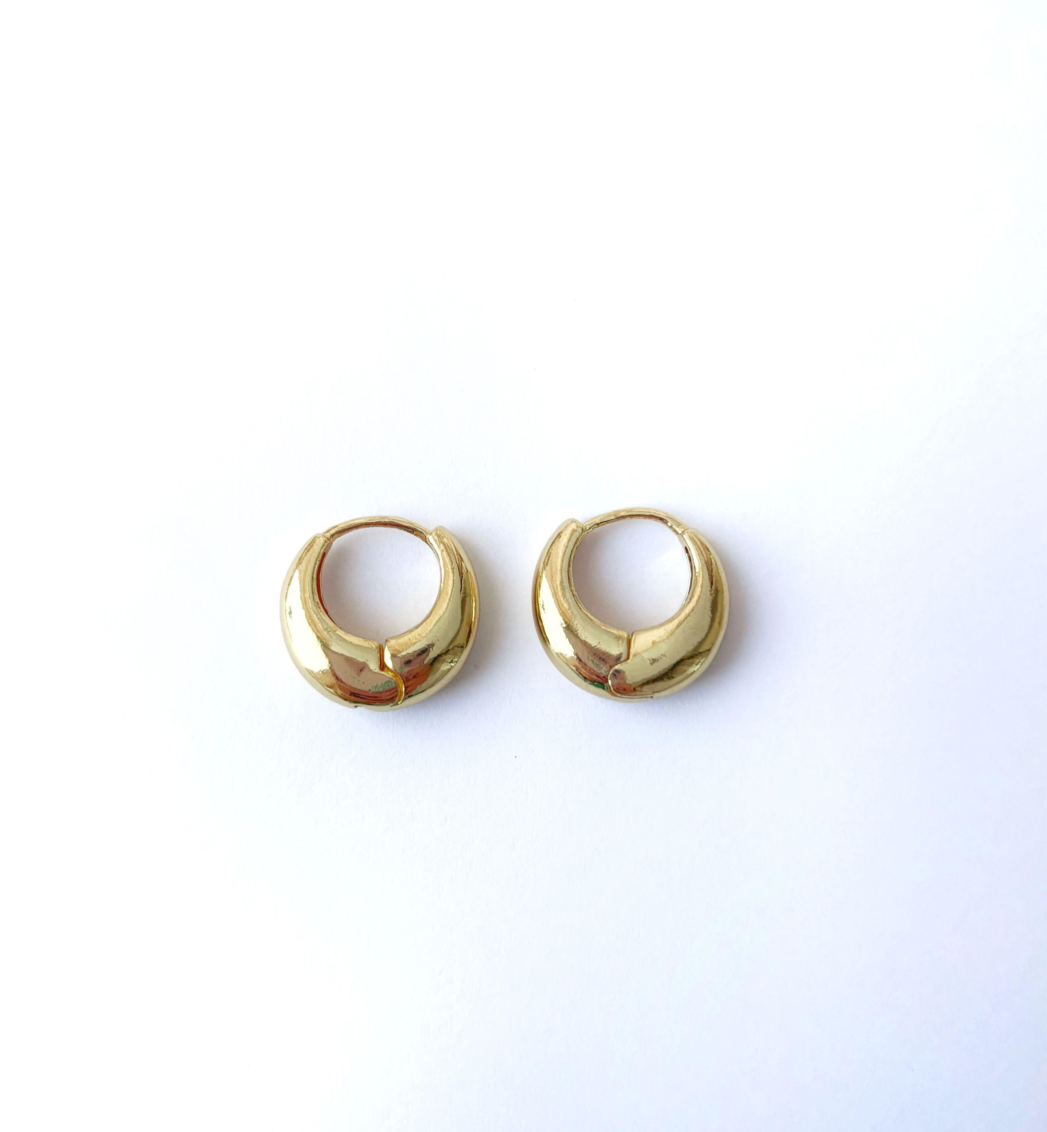 Argollas gruesas lisas peque as oro laminado-3