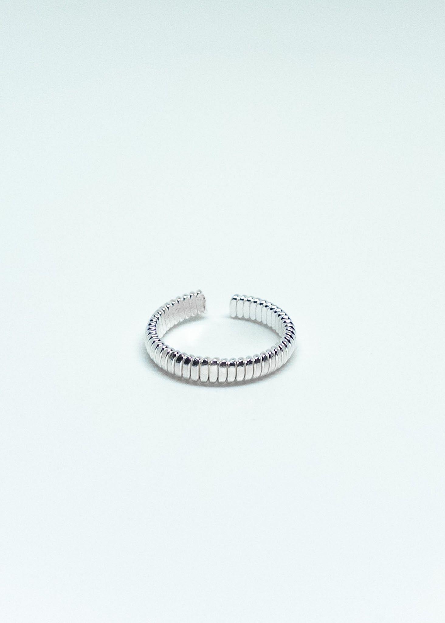 Anillo Midi Clásico Liso en Plata Italiana 925-3