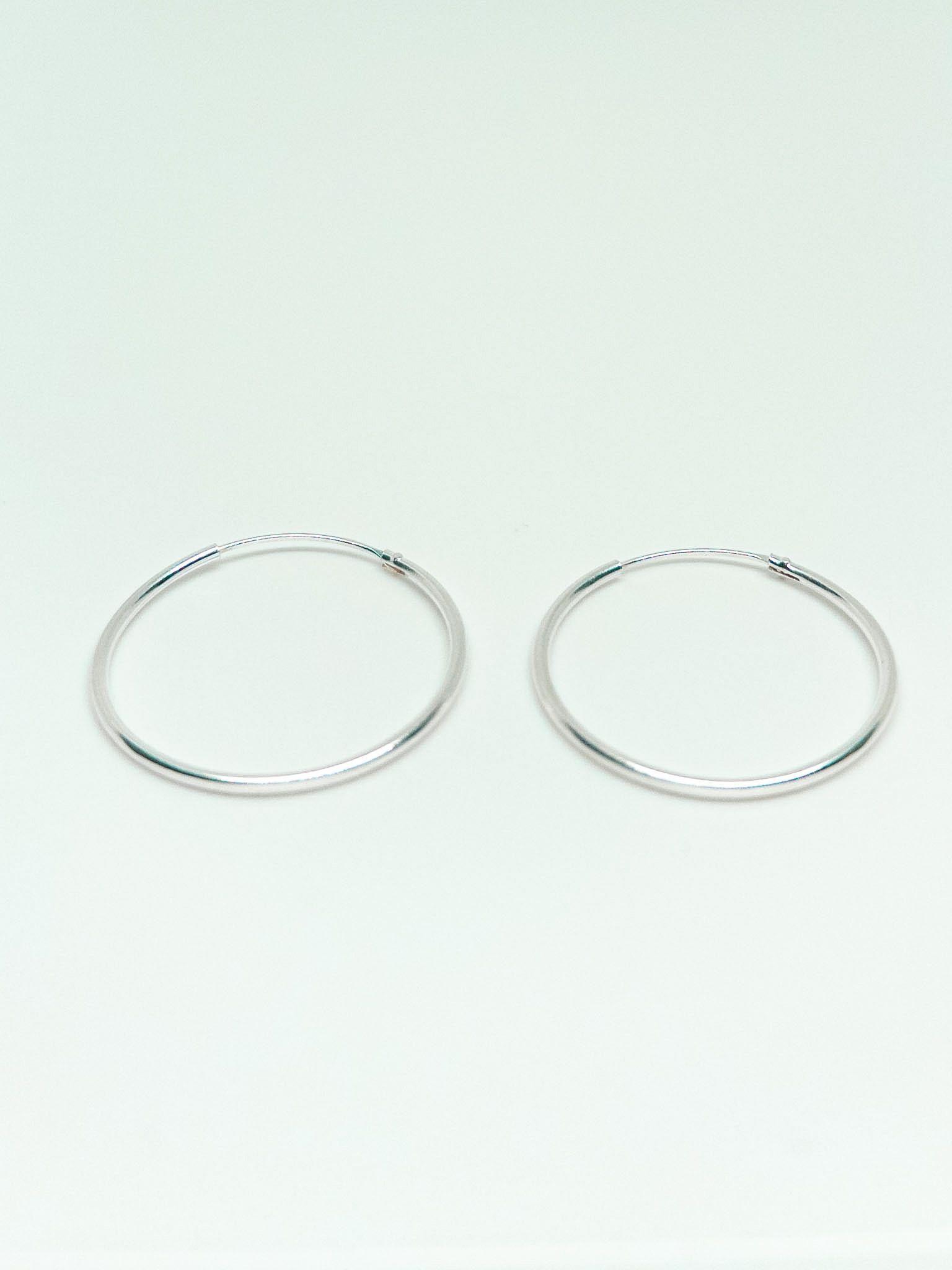 Aros Argollas Lisas en Plata Italiana 925-2