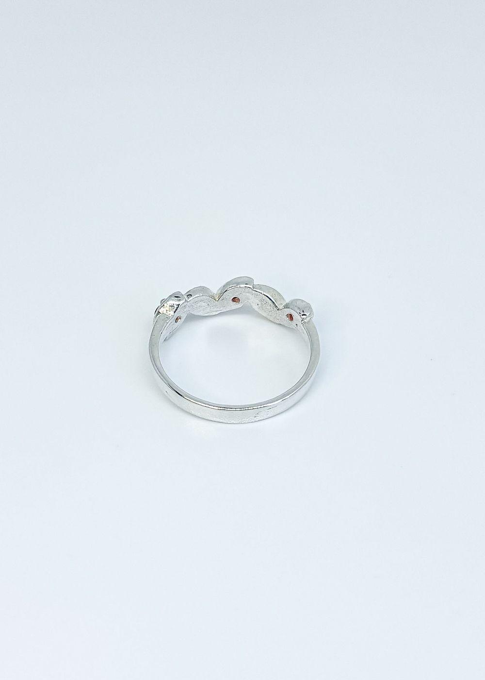 Anillo circones naranjos en plata italiana 925-2