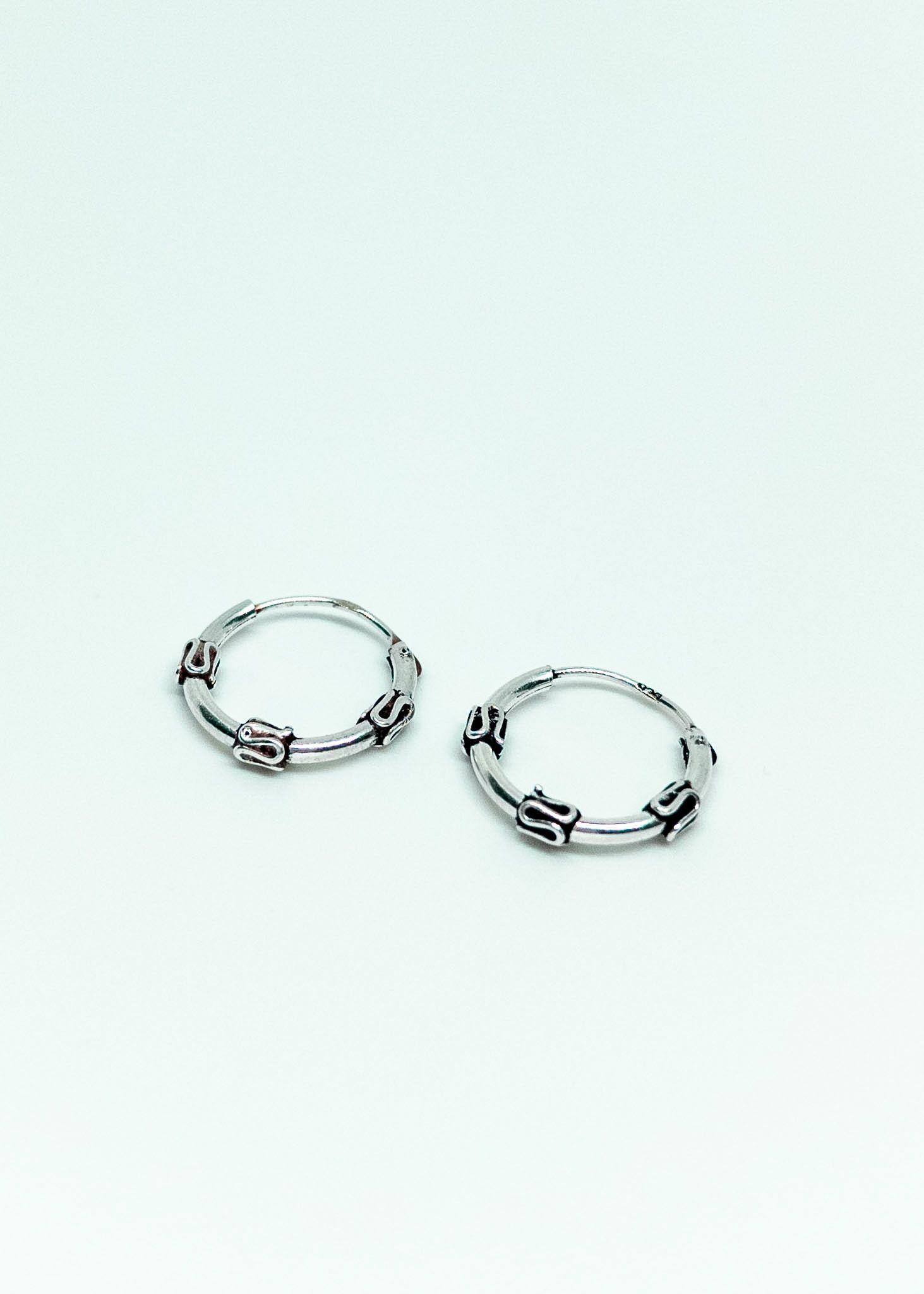 Aros Bali en Plata Envejecida 925-1