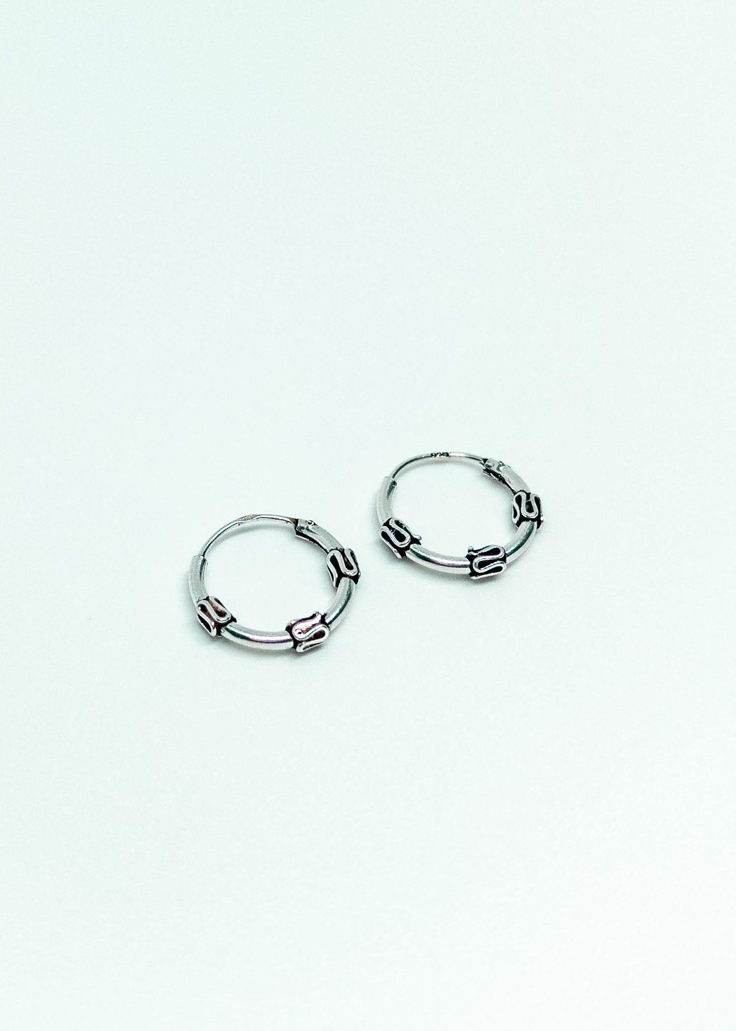 Aros Bali en Plata Envejecida 925-2