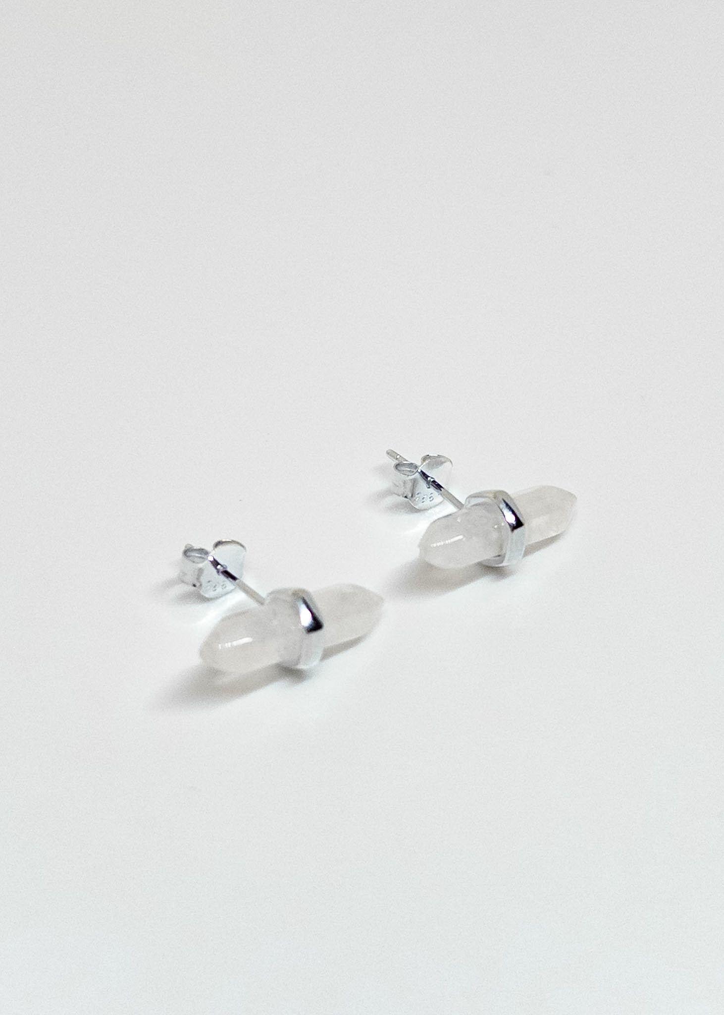 Aros Péndulo en Cuarzo Blanco Plata Italiana 925-2
