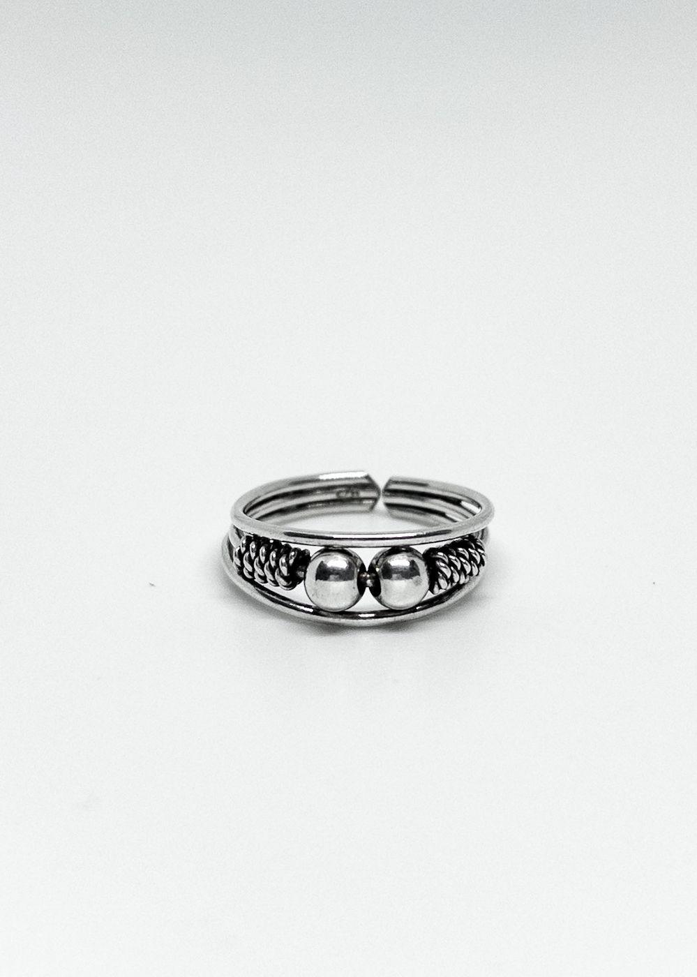 Anillo Midi en Plata Envejecida 925 Ajustable-2