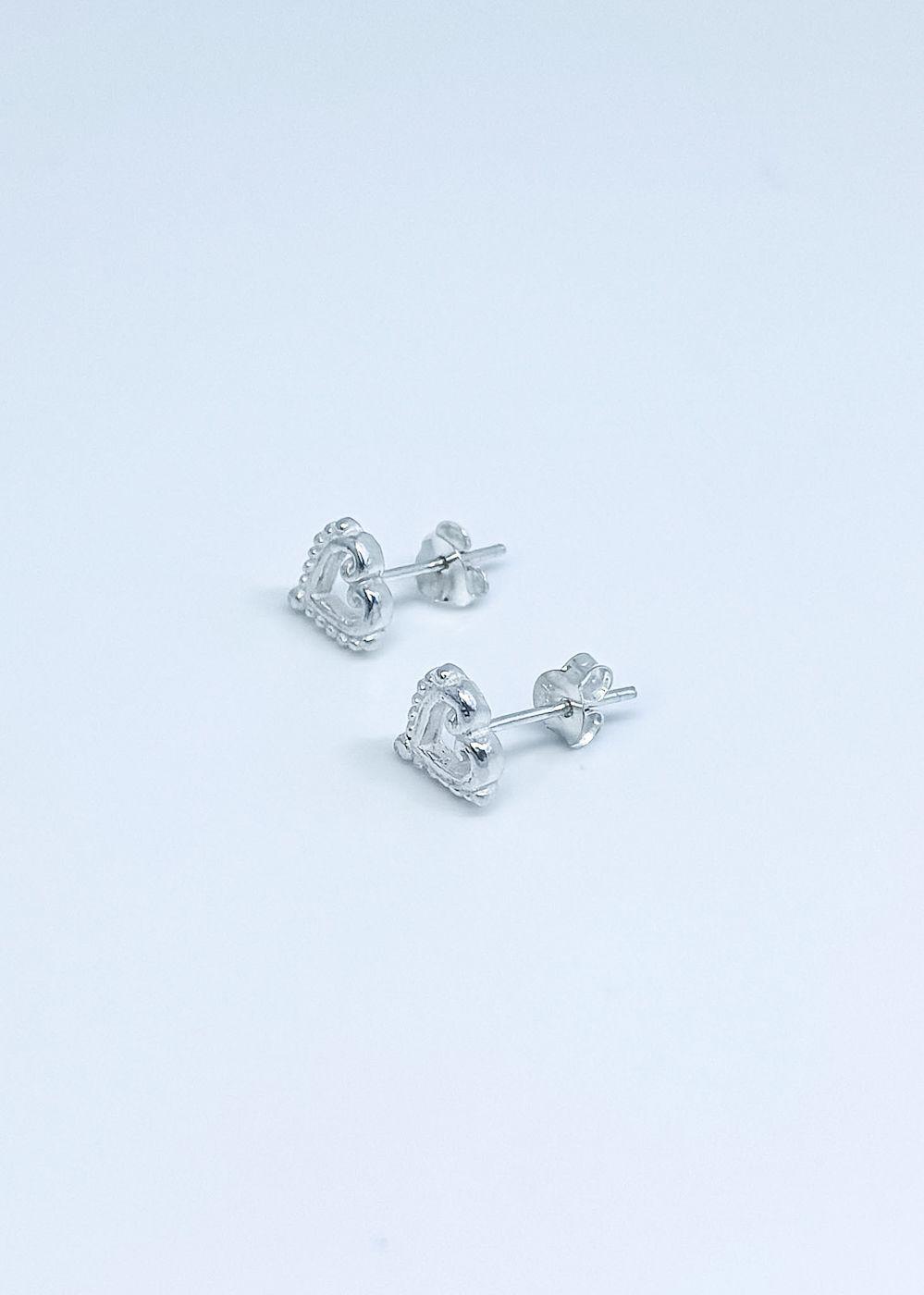 Aros corazón en plata lisa italiana 925-2