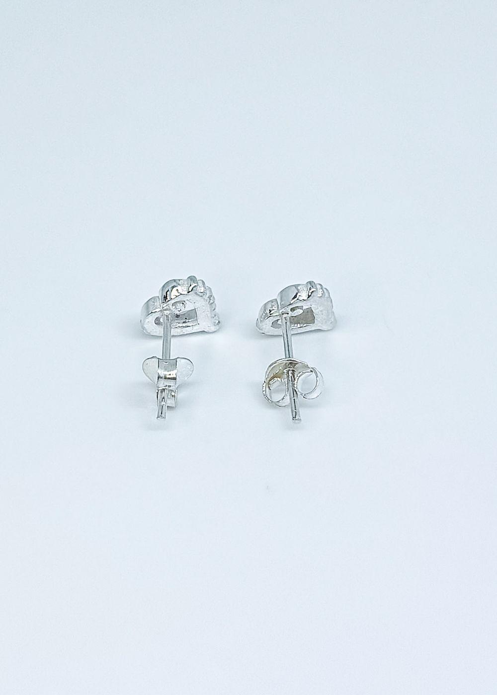 Aros corazón en plata lisa italiana 925-3