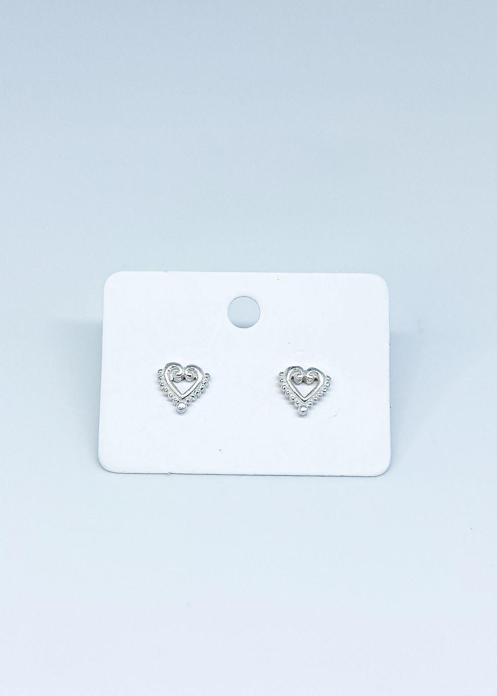 Aros corazón en plata lisa italiana 925-4