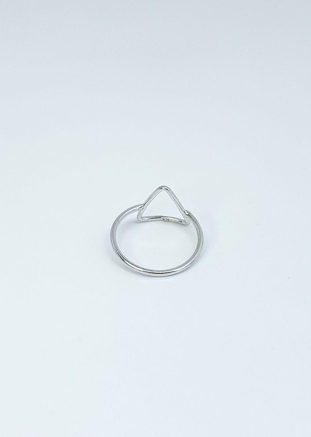 Anillo triangulo en plata lisa italiana 925-2