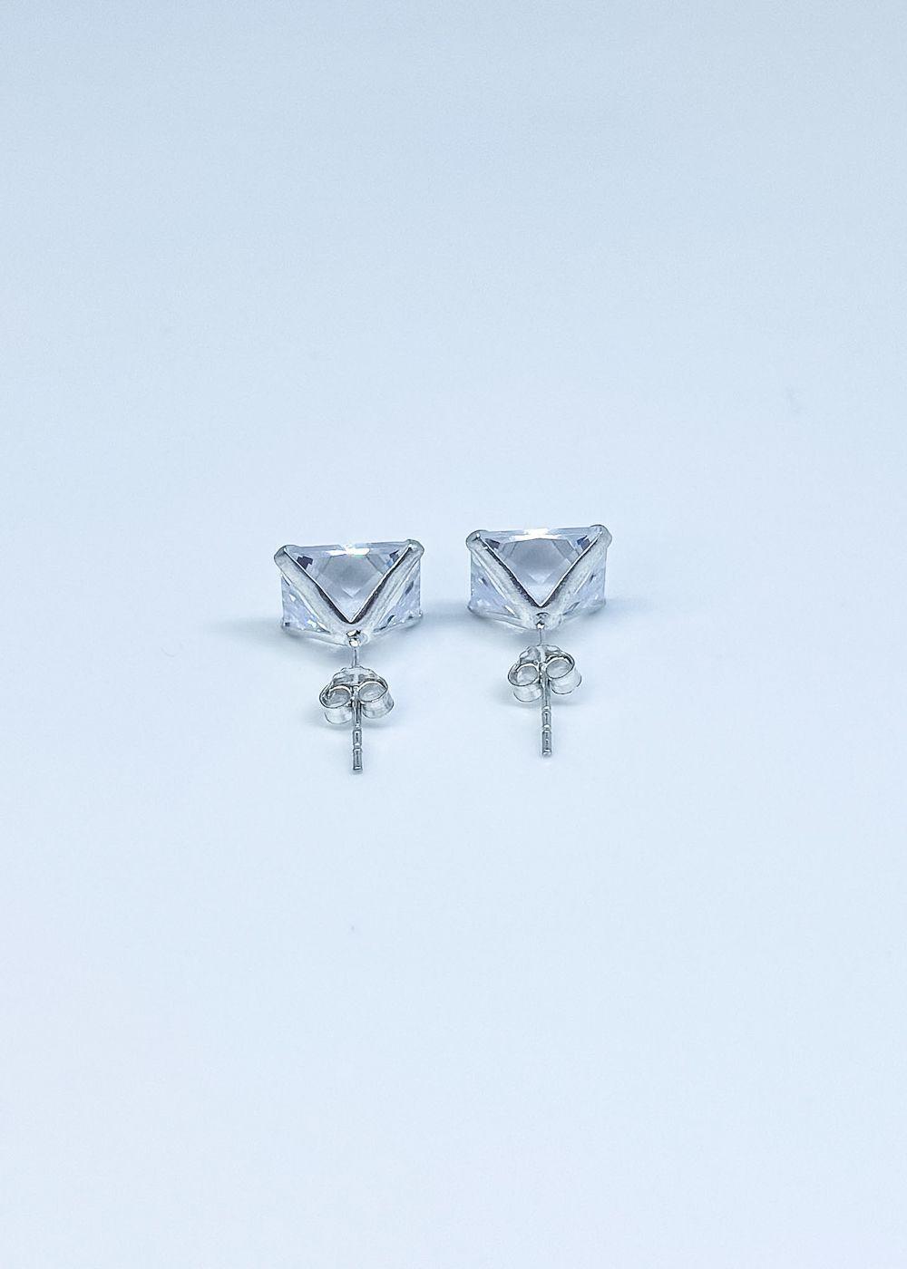 Aros maxi circón cuadrado en plata italiana 925-2