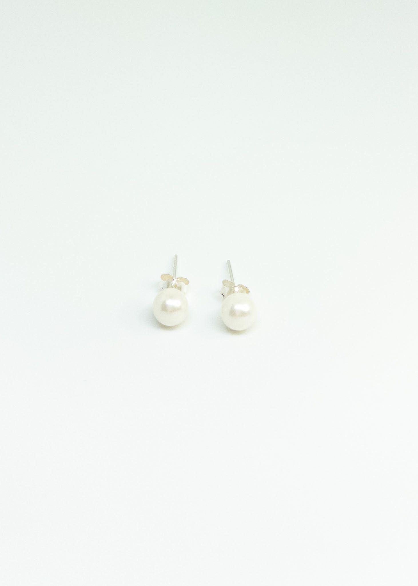 Aros Perla Blanca Plata Italiana 925-0