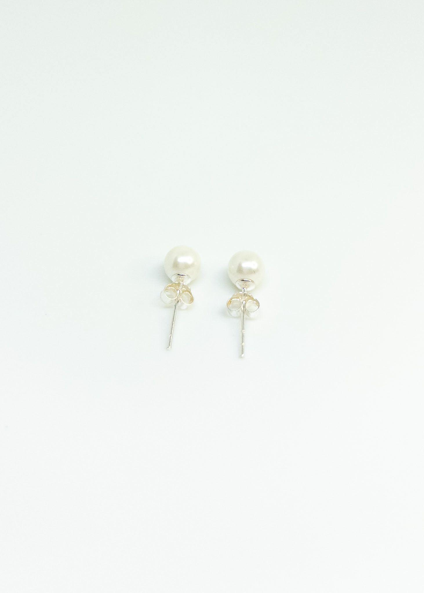 Aros Perla Blanca Plata Italiana 925-2