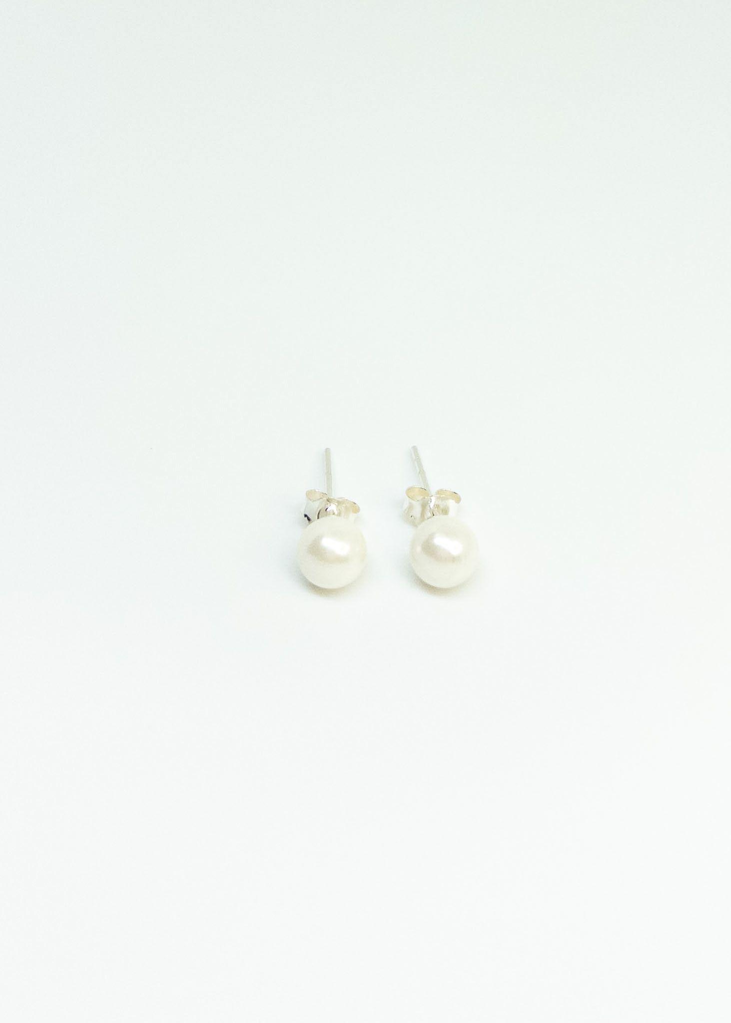Aros Perla Blanca Plata Italiana 925-3