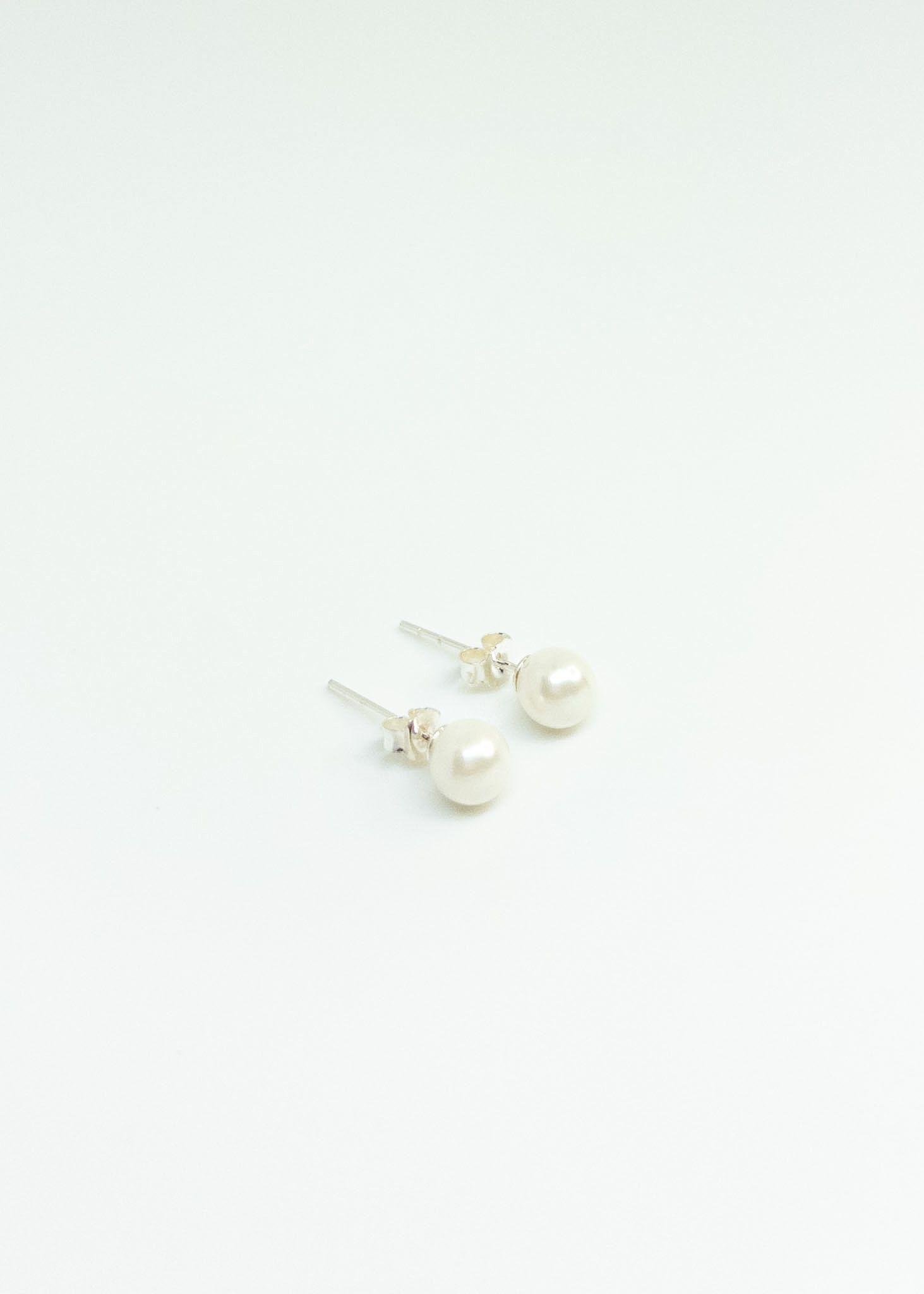 Aros Perla Blanca Plata Italiana 925-4
