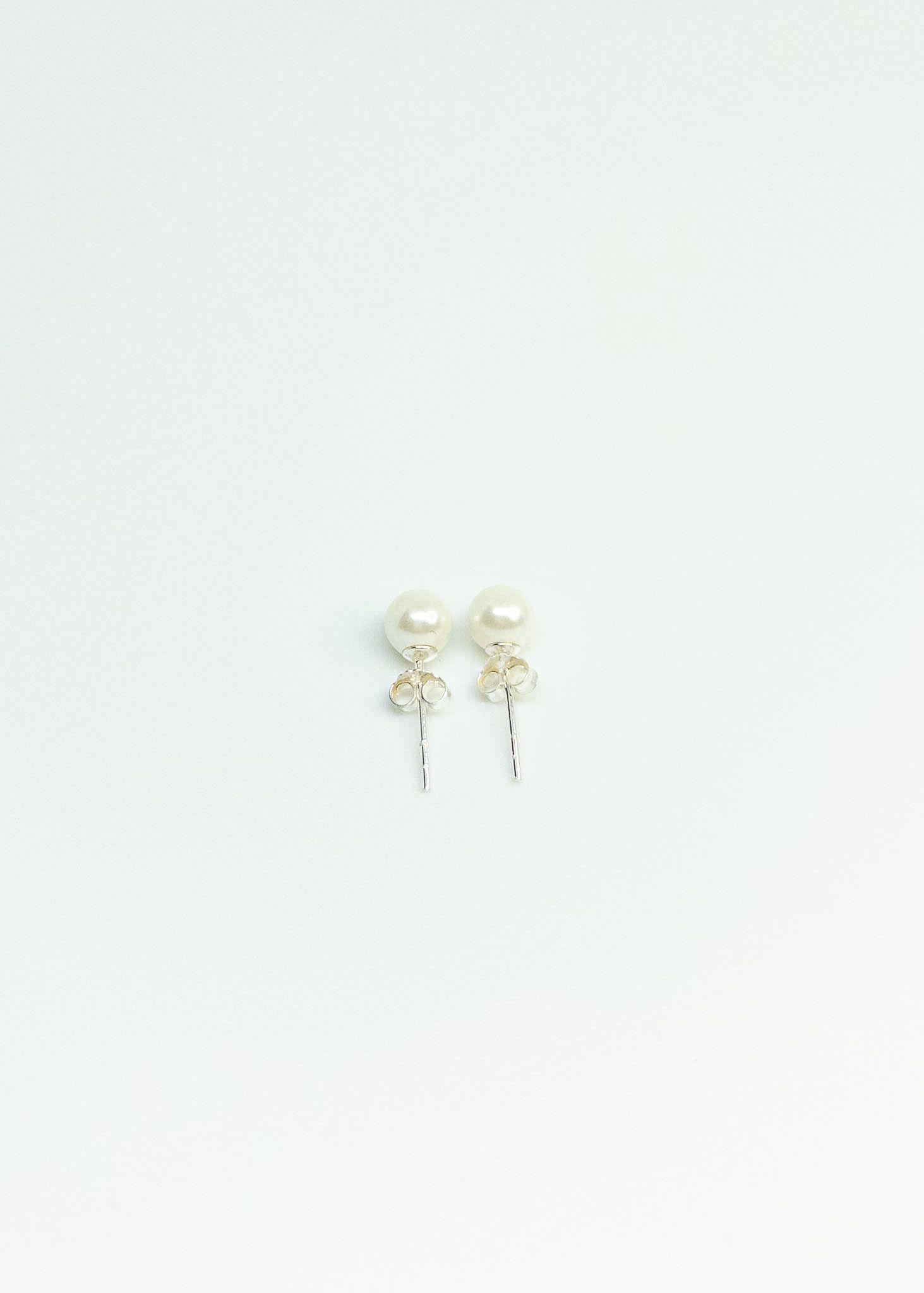Aros Perla Blanca Plata Italiana 925-5