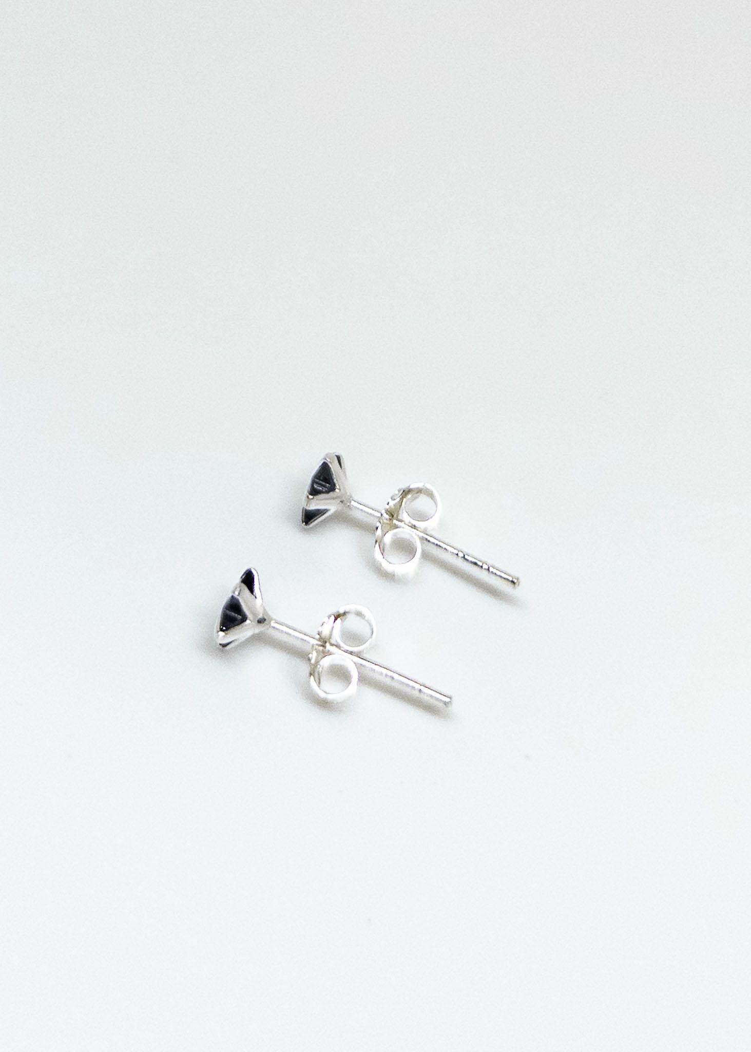 Aros de Estrellas en Circón Negro Plata Italiana 925-2