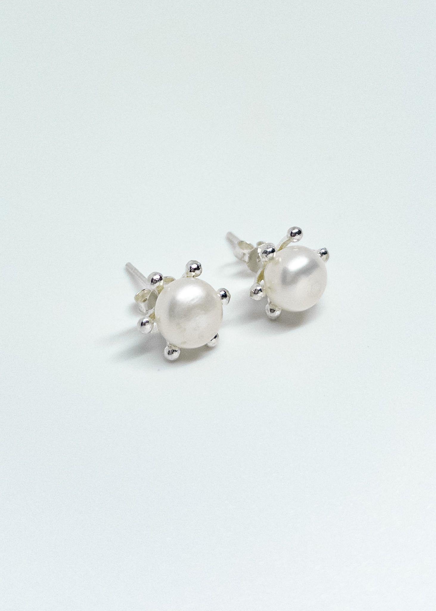 Aros Perla Pistilo en Plata Italiana 925-1