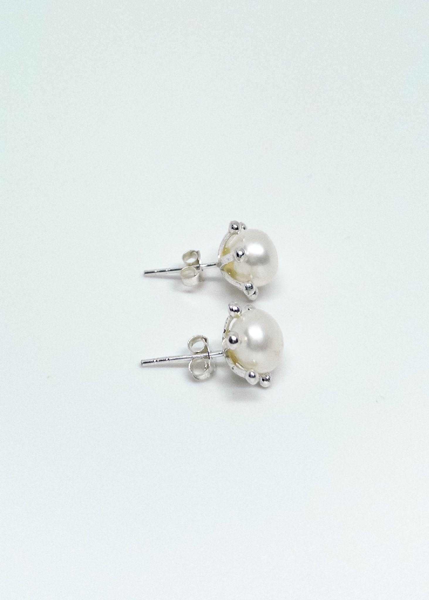 Aros Perla Pistilo en Plata Italiana 925-2