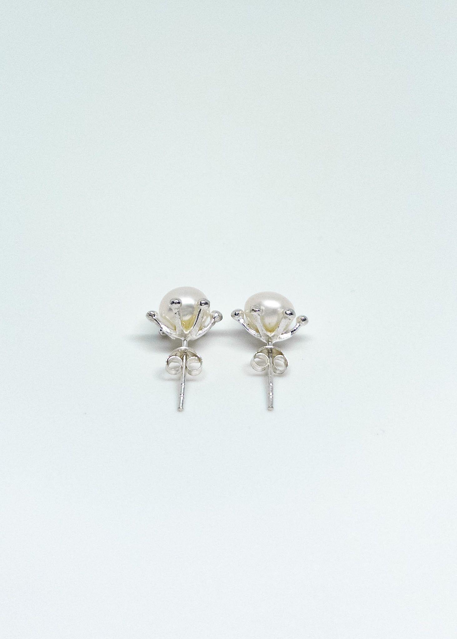 Aros Perla Pistilo en Plata Italiana 925-3