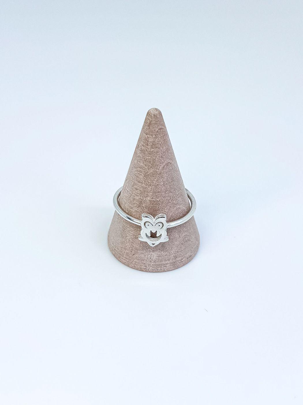 Anillo búho plata lisa italiana 925-3