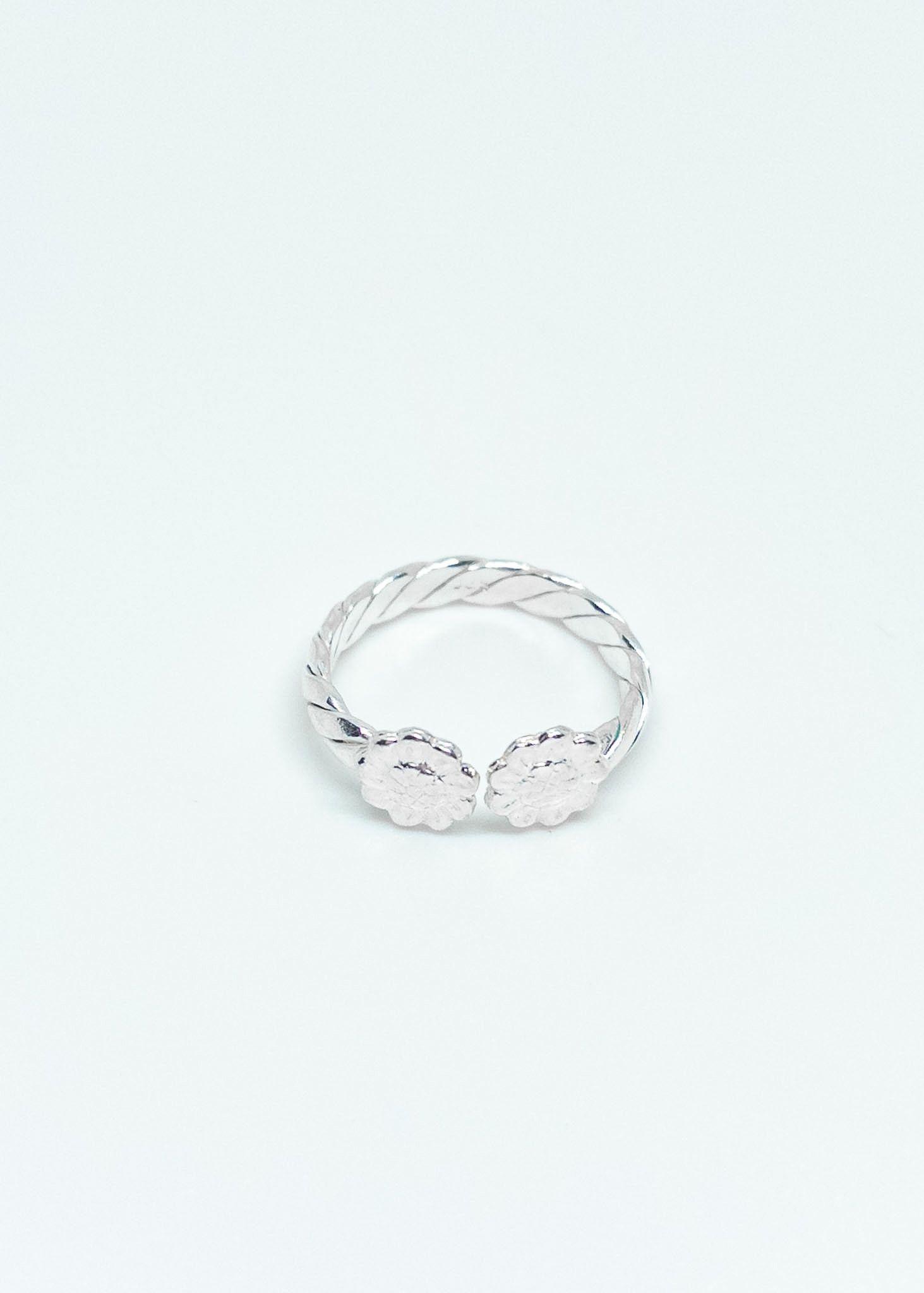 Anillo Midi Flores Plata Italiana 925-1