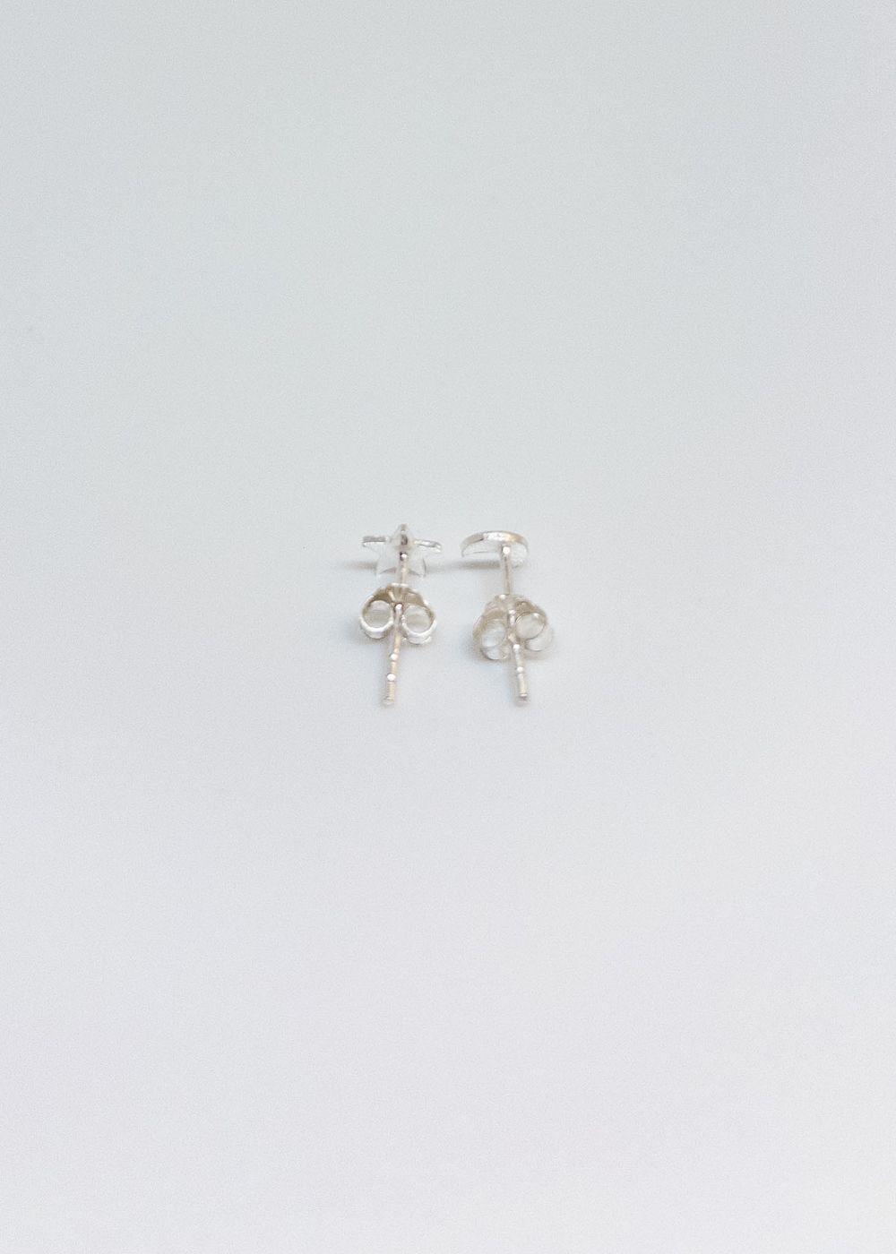 Aros Desigual Luna y Estrella en Plata Italiana 925-4