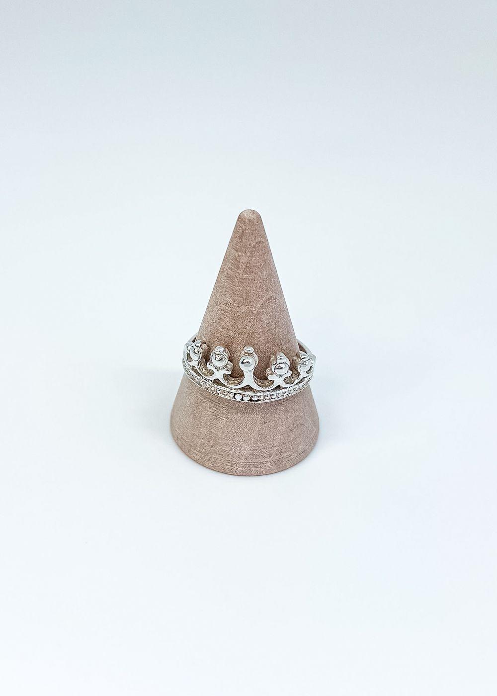 Anillo corona plata lisa italiana 925-3