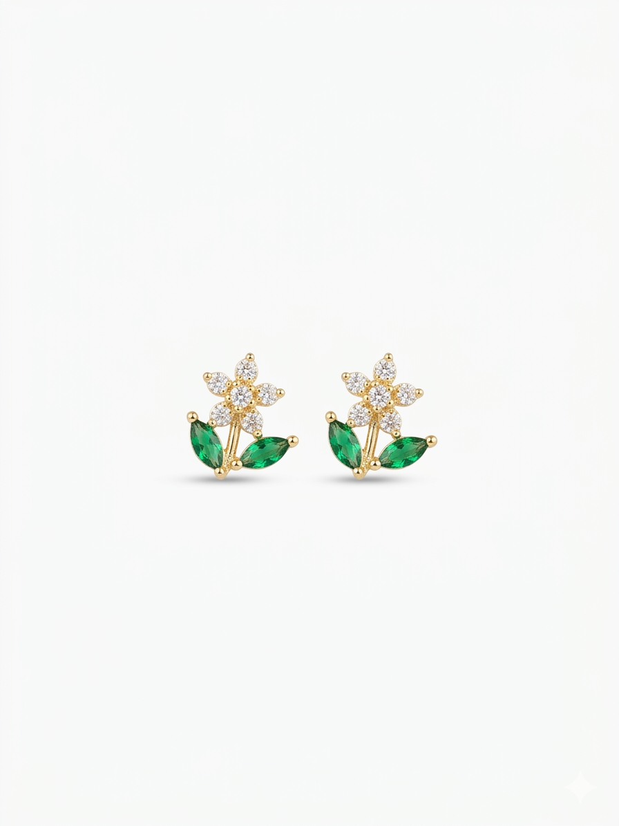 Aros Flor Circones Oro Laminado-3