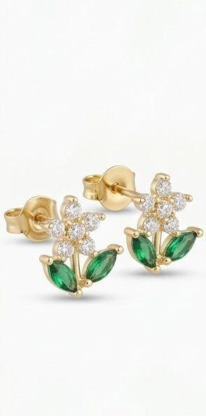 Aros Flor Circones Oro Laminado-4