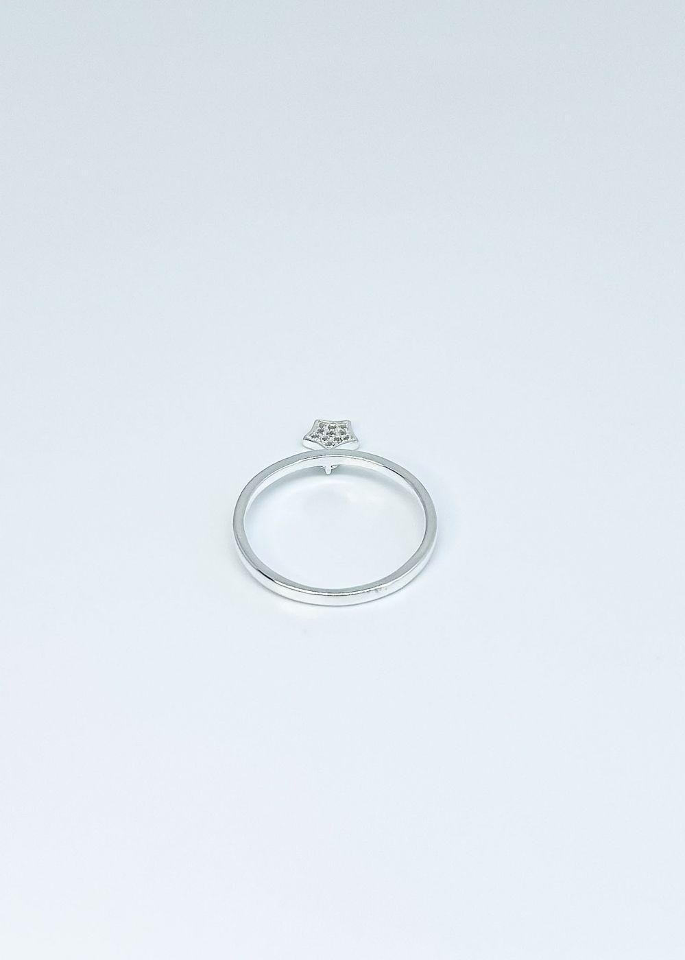 Anillo estrella colgante con microcircones en plata italiana 925-2