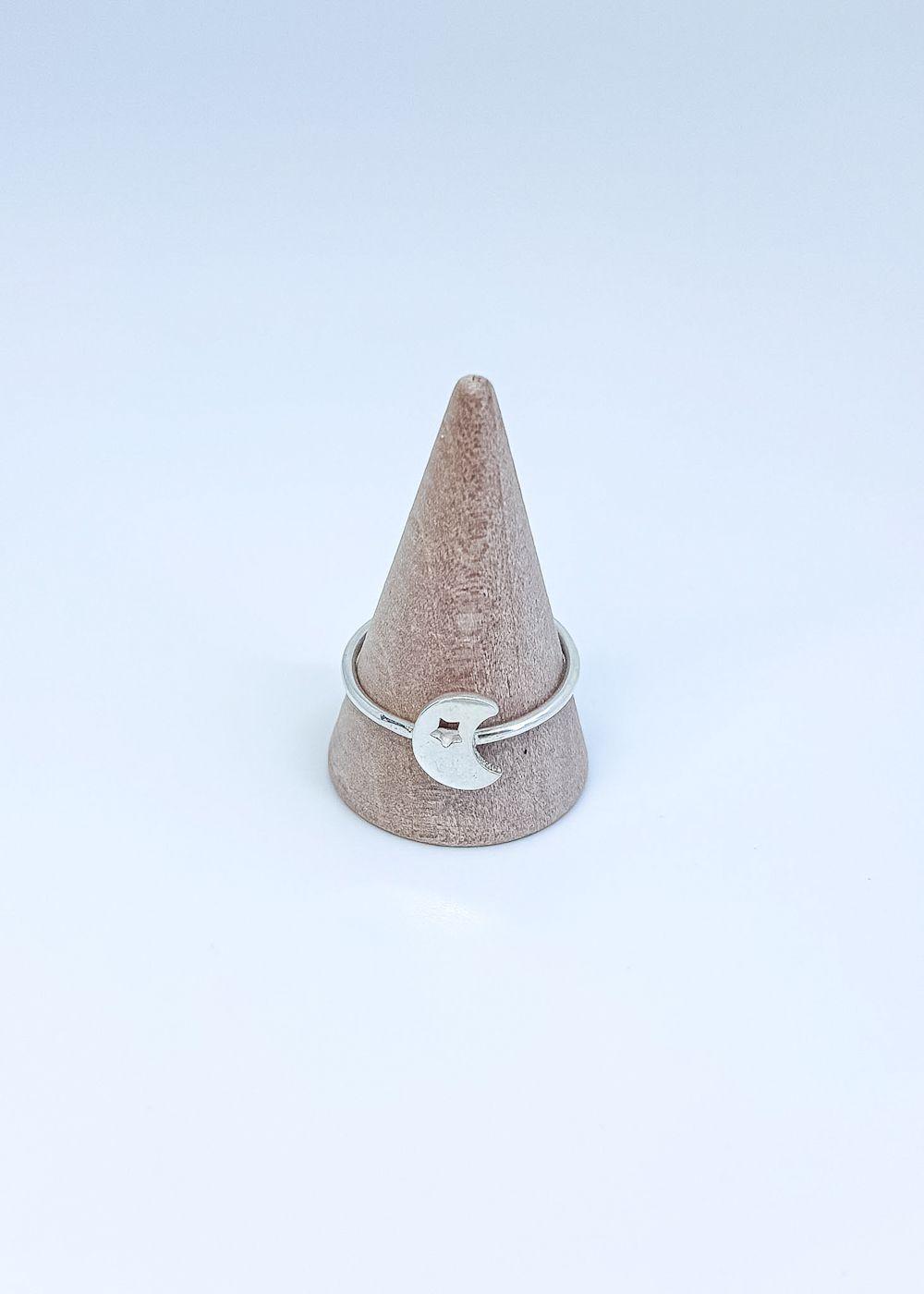 Anillo luna y estrella en plata italiana 925-3