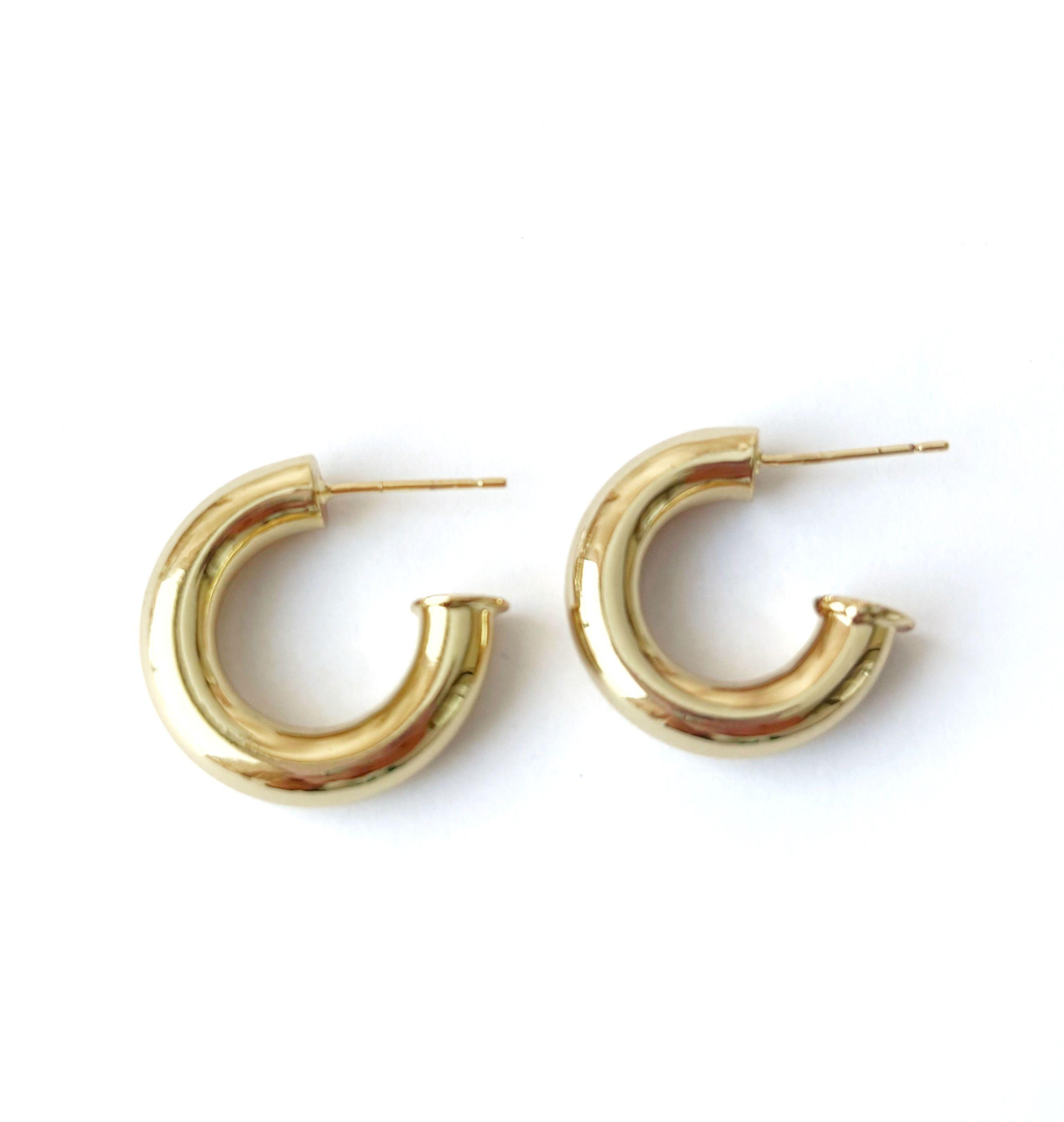 Aros medias argollas tubo esfera redonda oro laminado-2