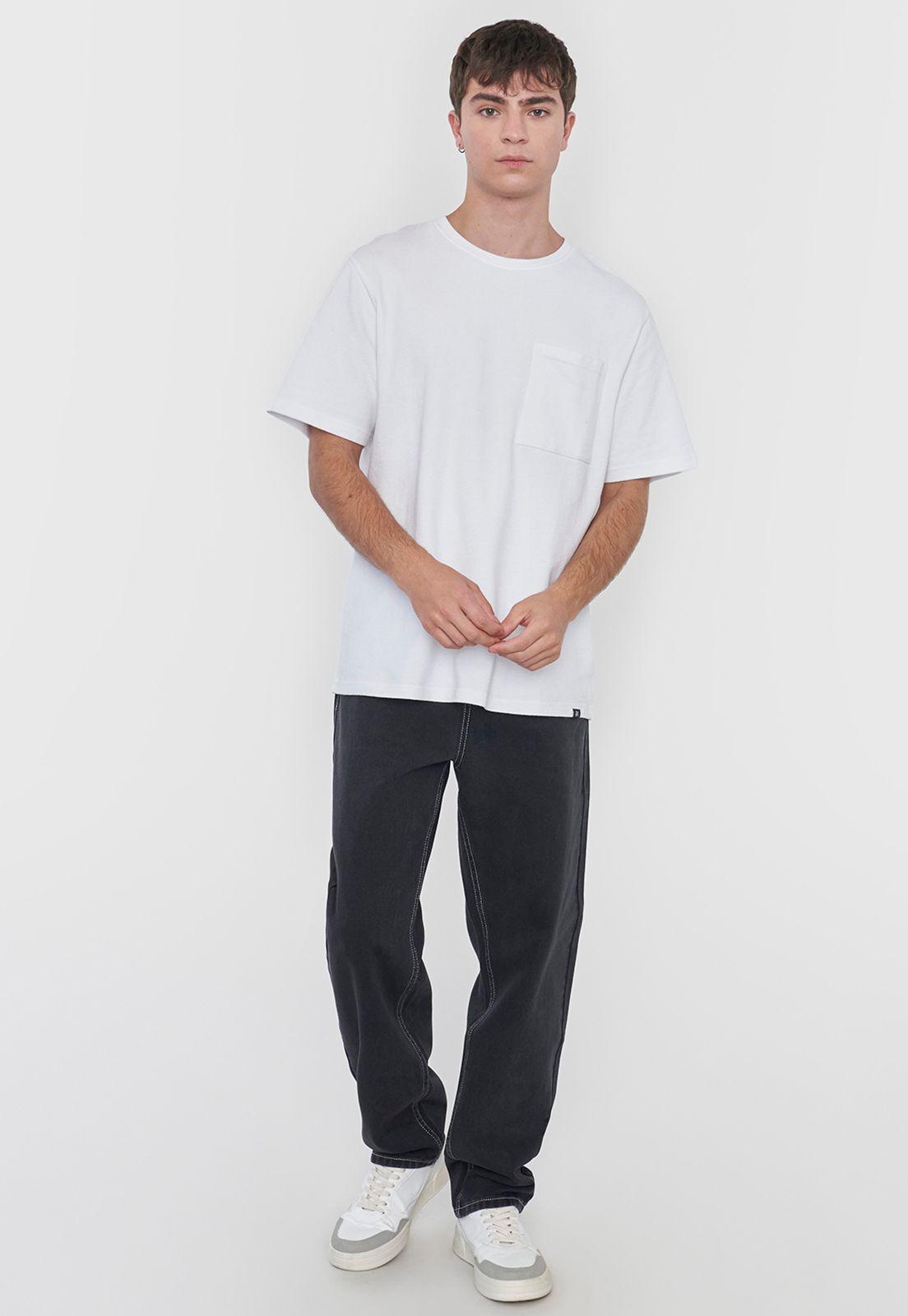 Polera Hombre Tejida Bolsillo Blanco Corona-3