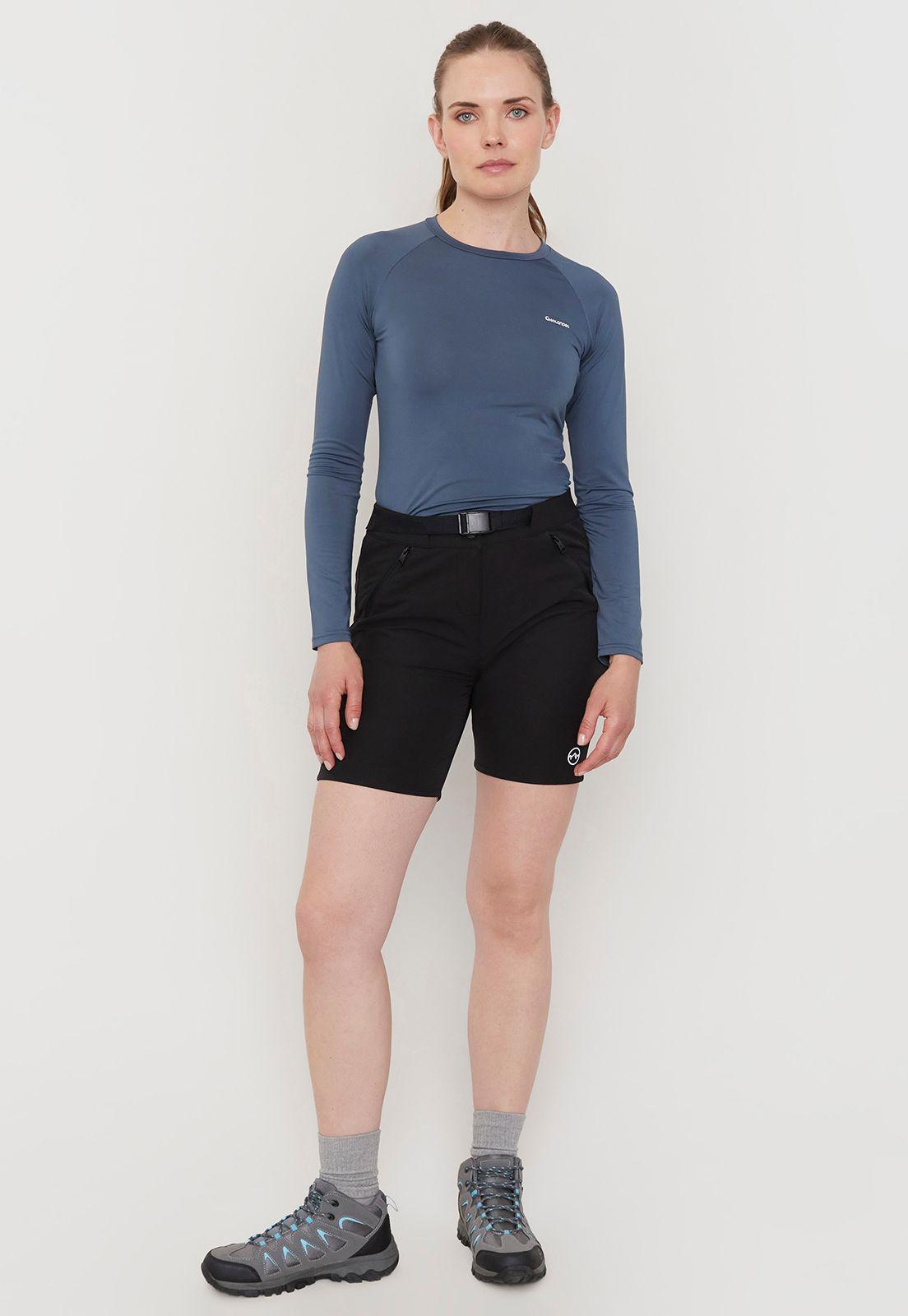 Short Outdoor Mujer Negro Liso Corona-0