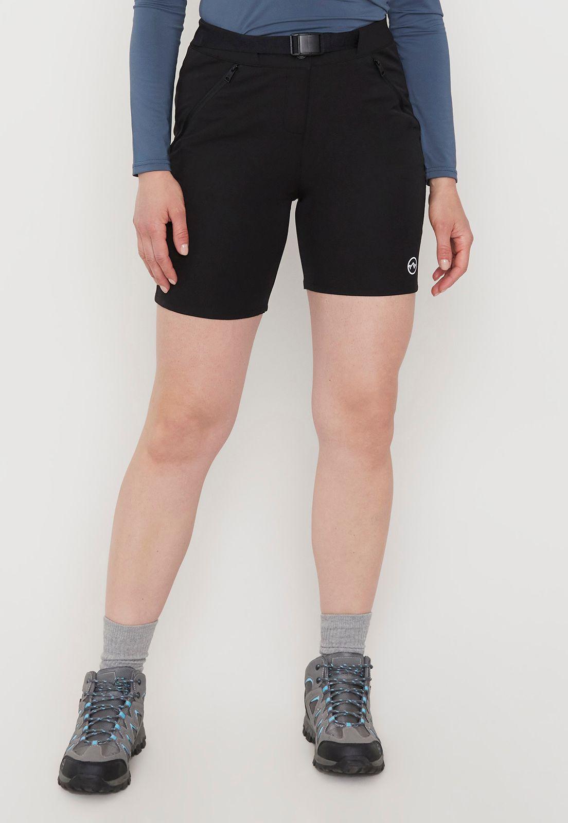 Short Outdoor Mujer Negro Liso Corona-1