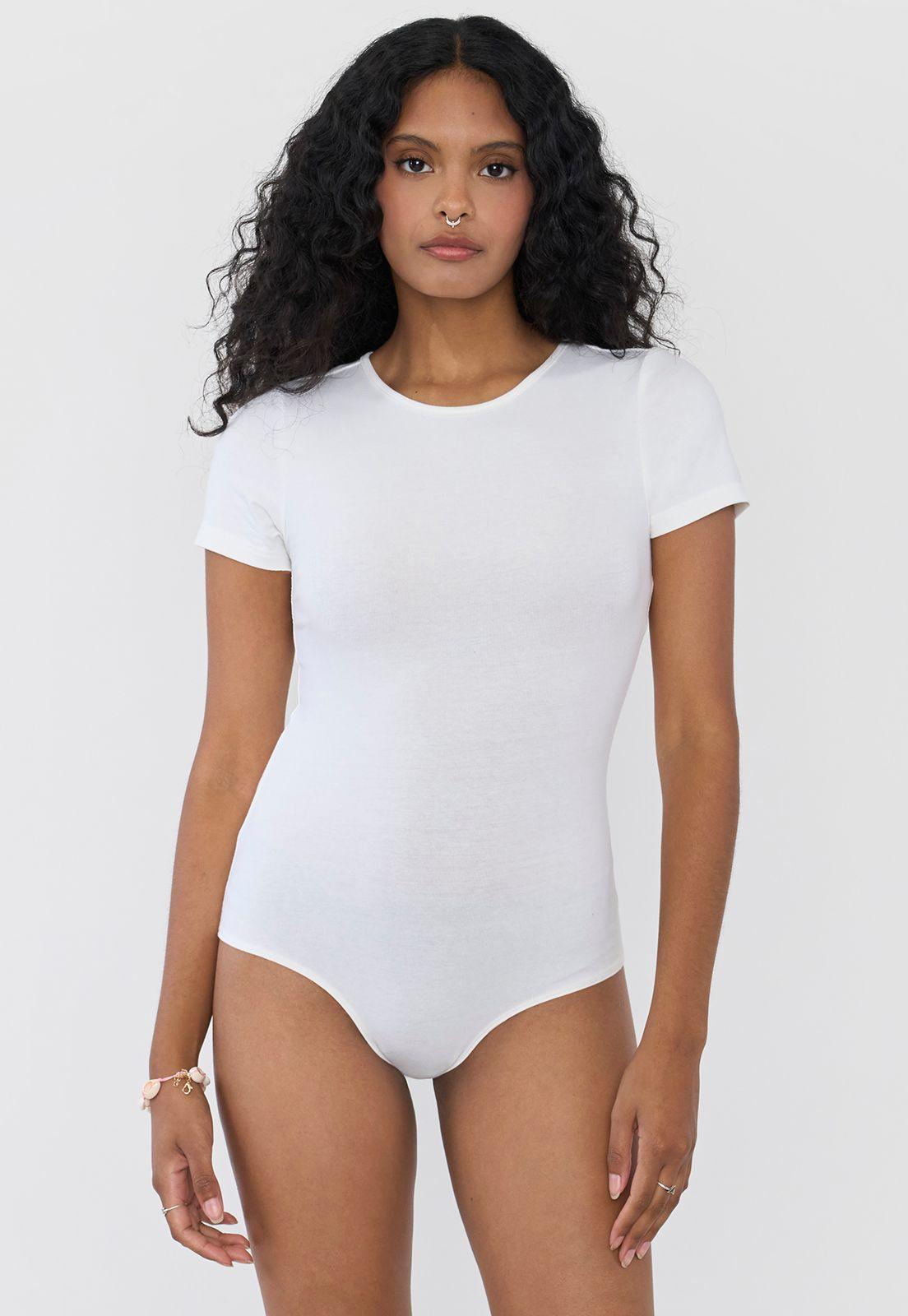 Body Mujer M/C Cuello Redondo Blanco Corona-2