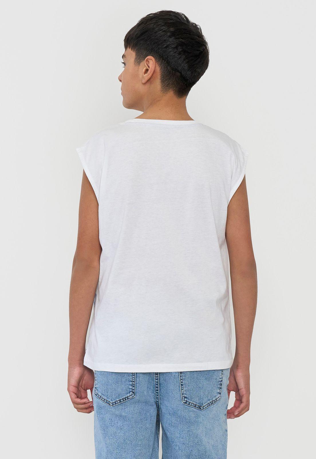 Polera Niño Teen Tank Blanco Corona-1