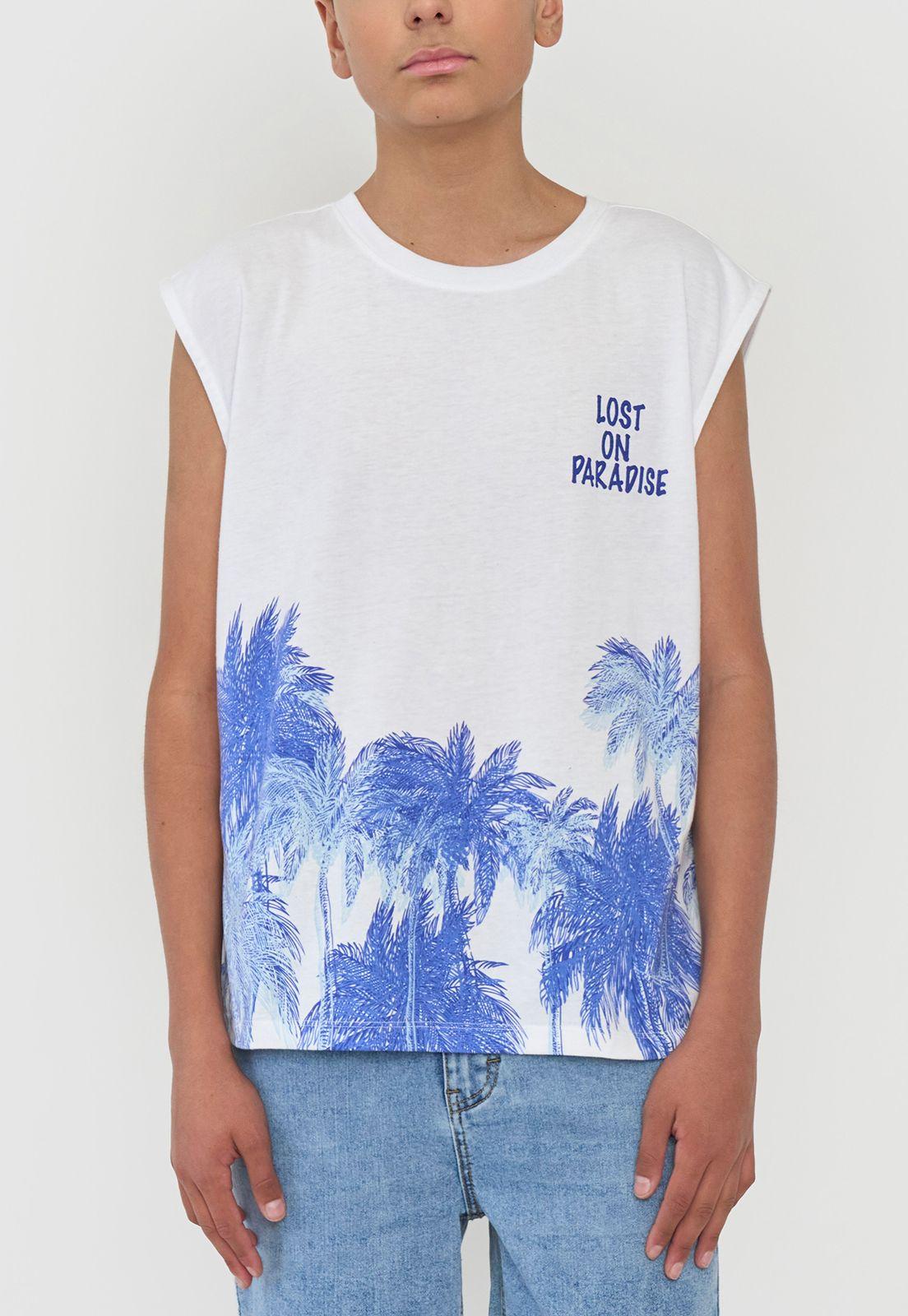 Polera Niño Teen Tank Blanco Corona-2