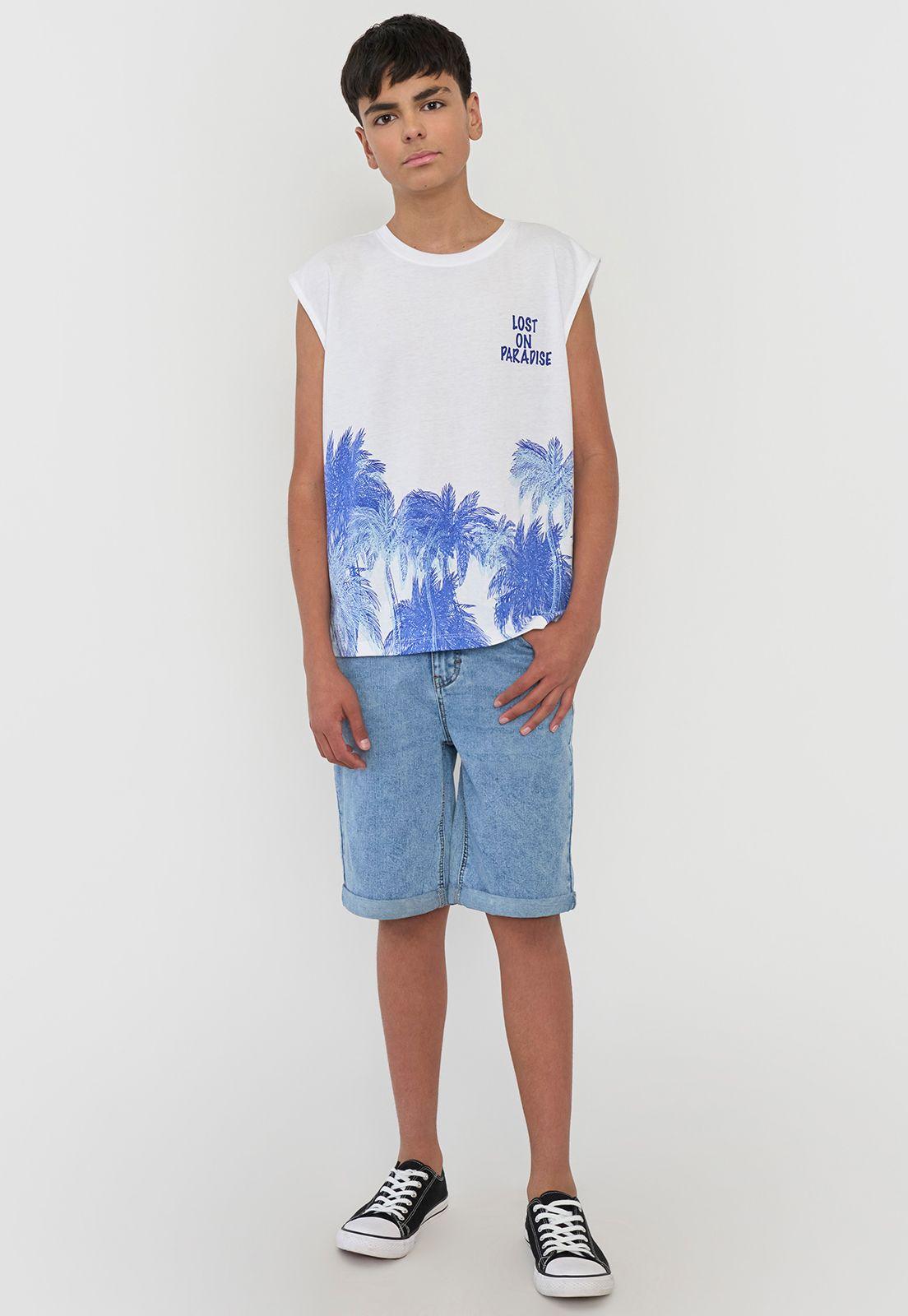 Polera Niño Teen Tank Blanco Corona-3