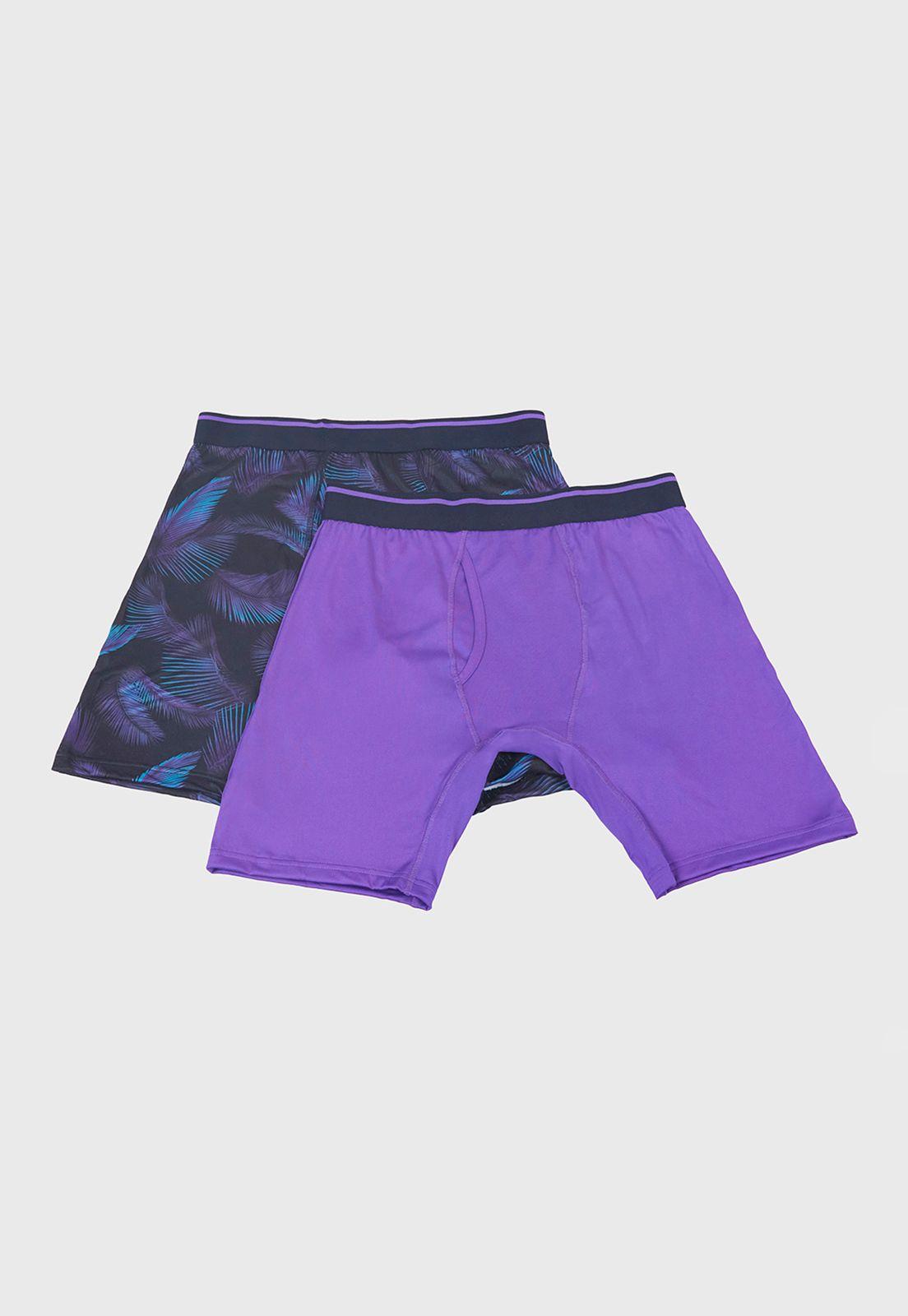 Bóxer Hombre Bipack Deportivo Mix Morado Corona-0