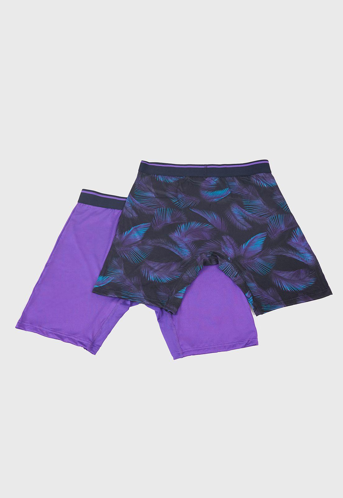 Bóxer Hombre Bipack Deportivo Mix Morado Corona-1