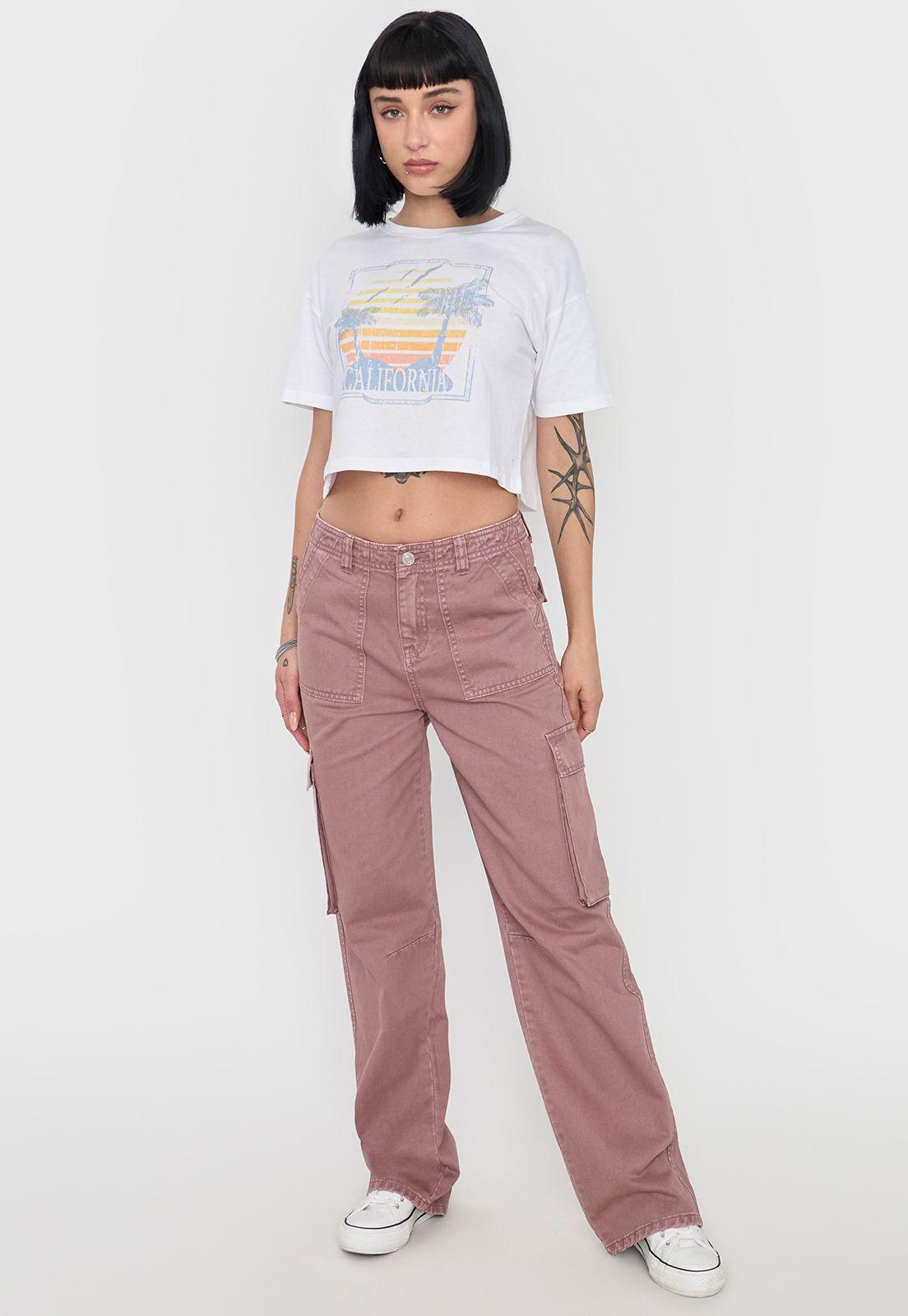 Polera Mujer Fun Manga Corta Crop Color Blanco Corona-3