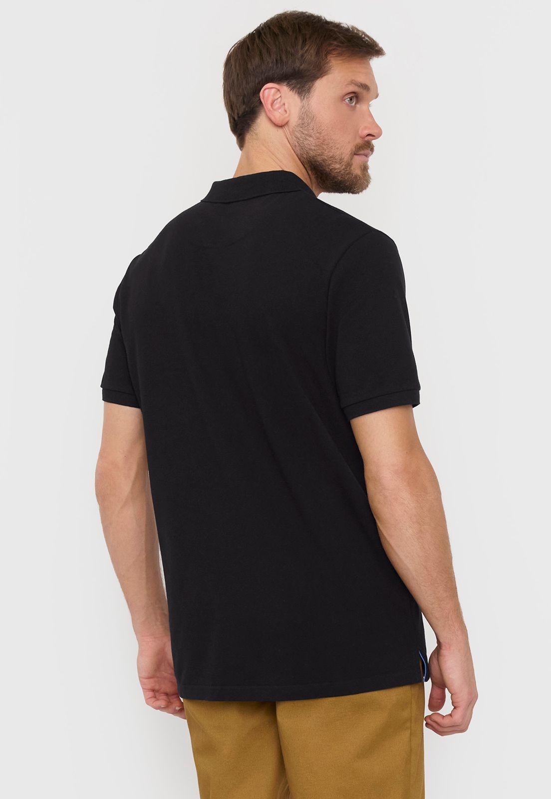 Polera Hombre Lisa Piqué Negro Corona-1