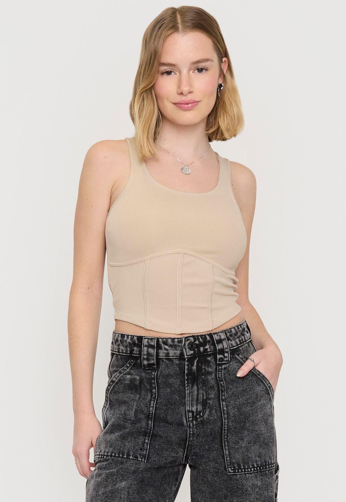 Peto Mujer Corset Beige Corona-0