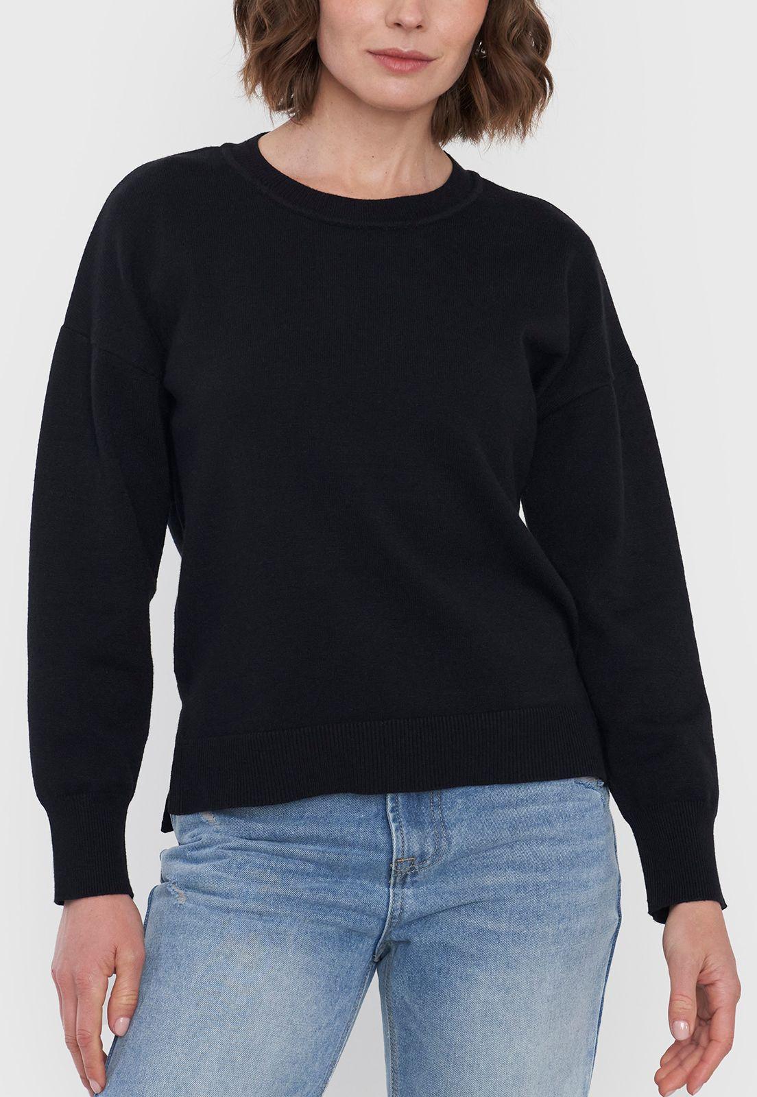Sweater Mujer Cuello Redondo Negro Corona-2