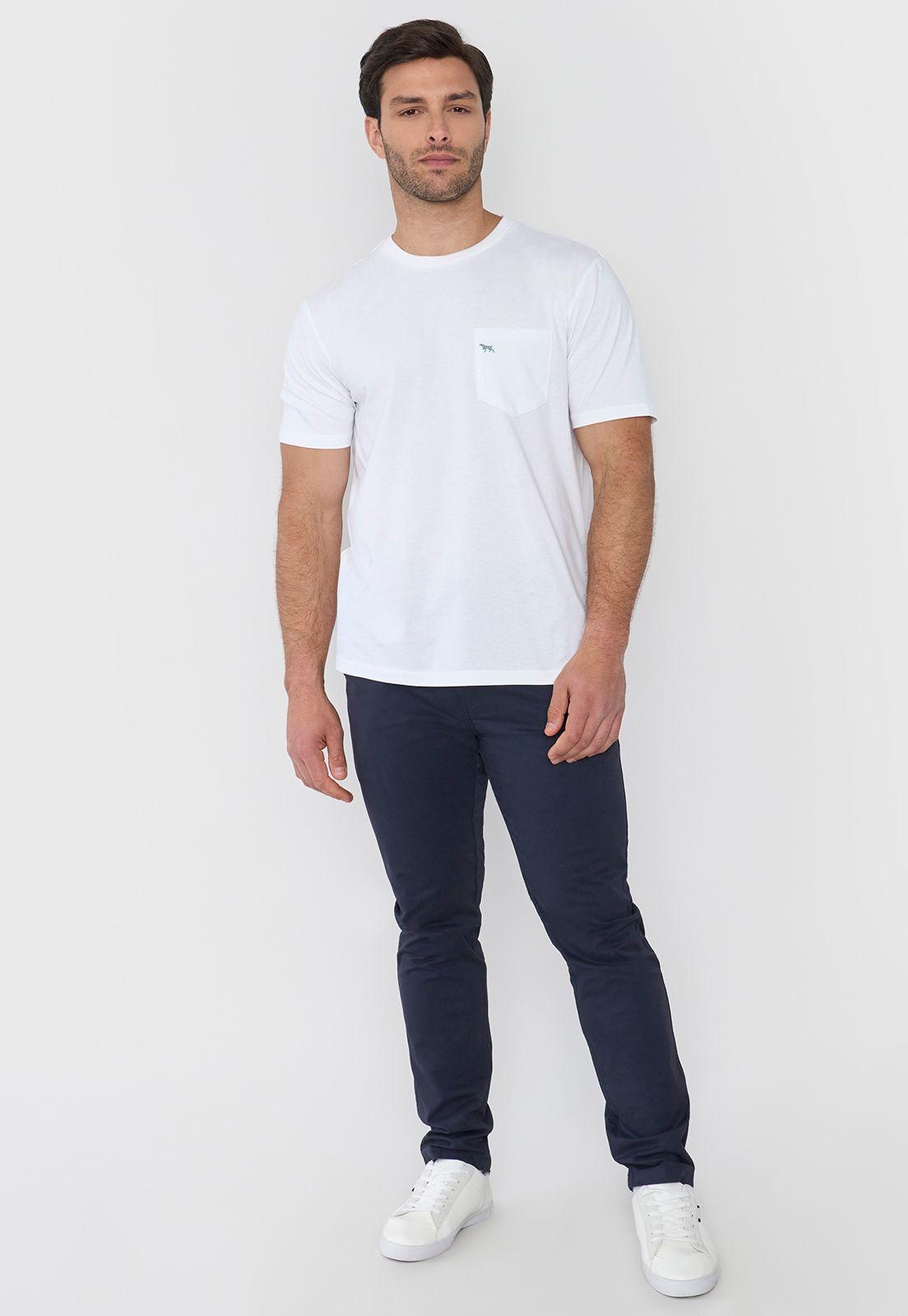 Polera Hombre Cneck Bolsillo Color Blanco Corona-3
