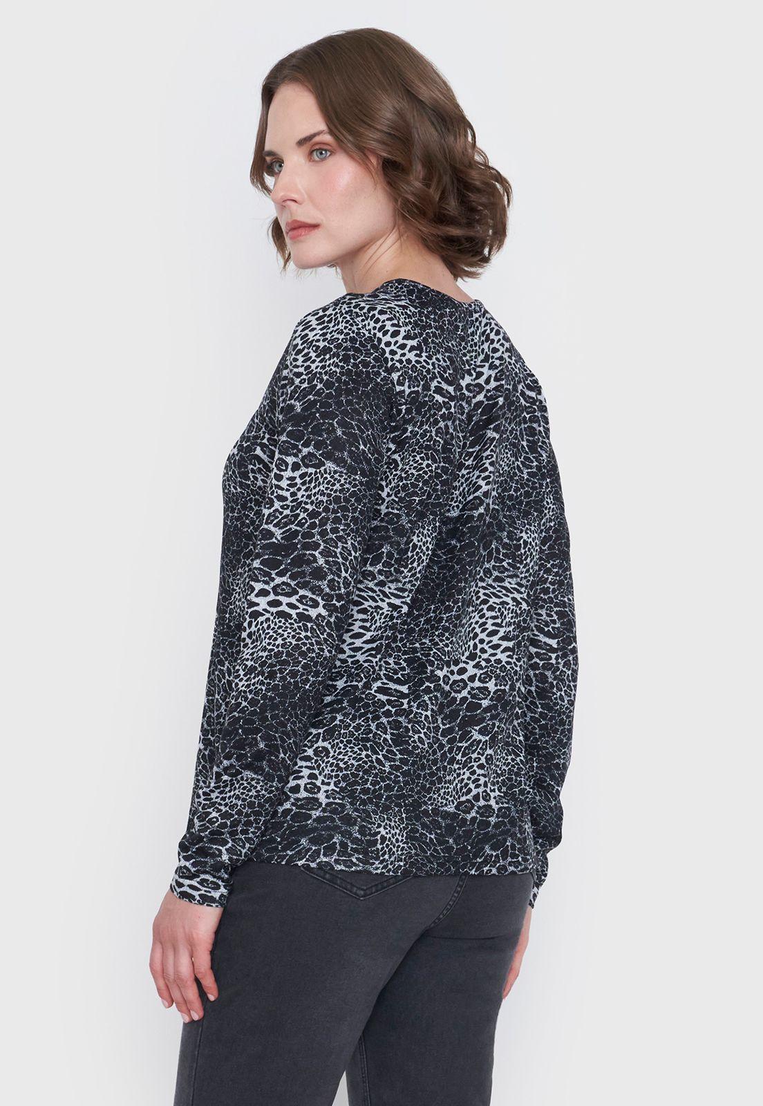 Sweater Mujer Camant Print Negro Corona-1